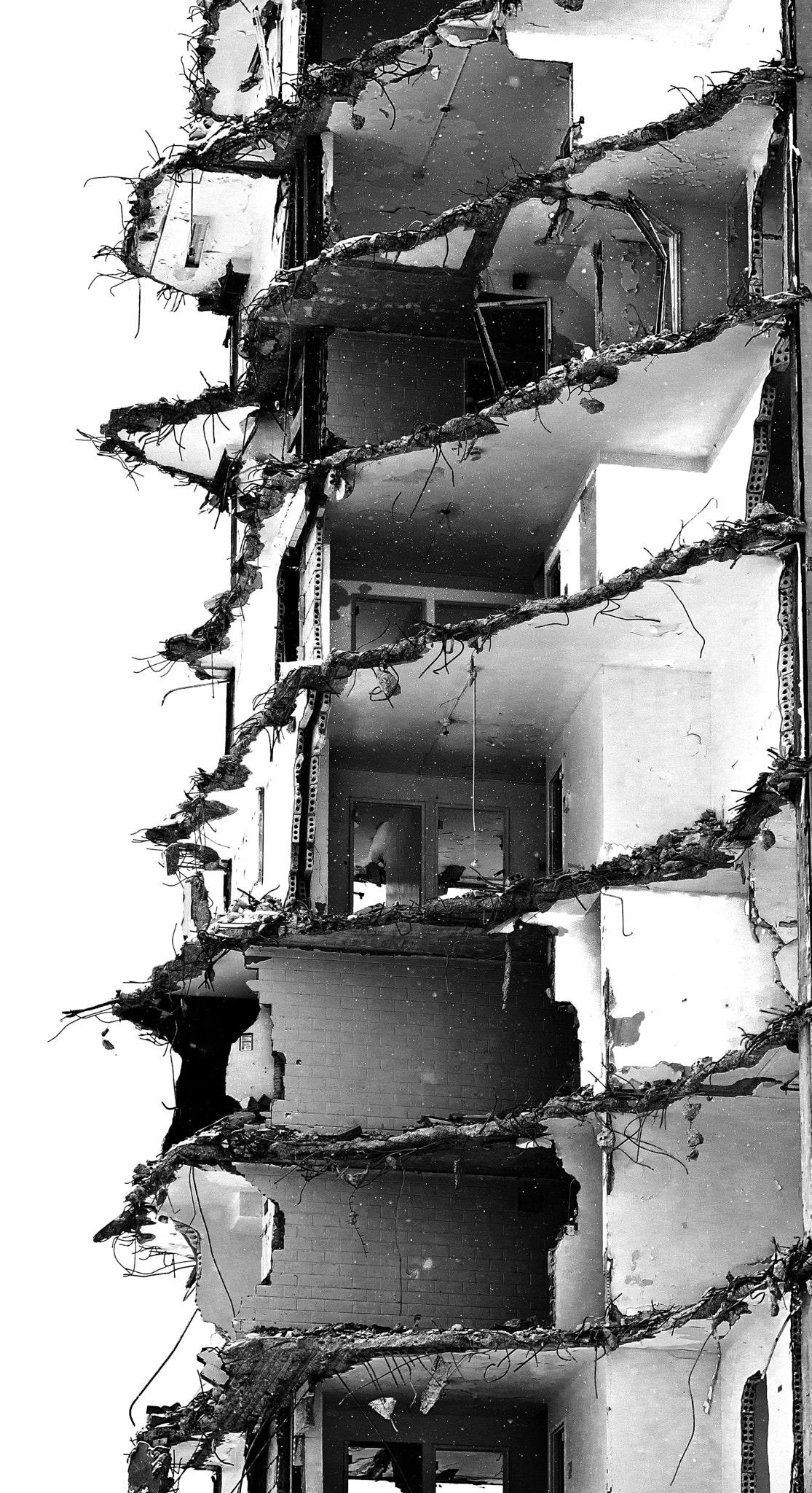 Panasonic Lumix DMC-GH3 sample photo. Demolition, black and white series photography