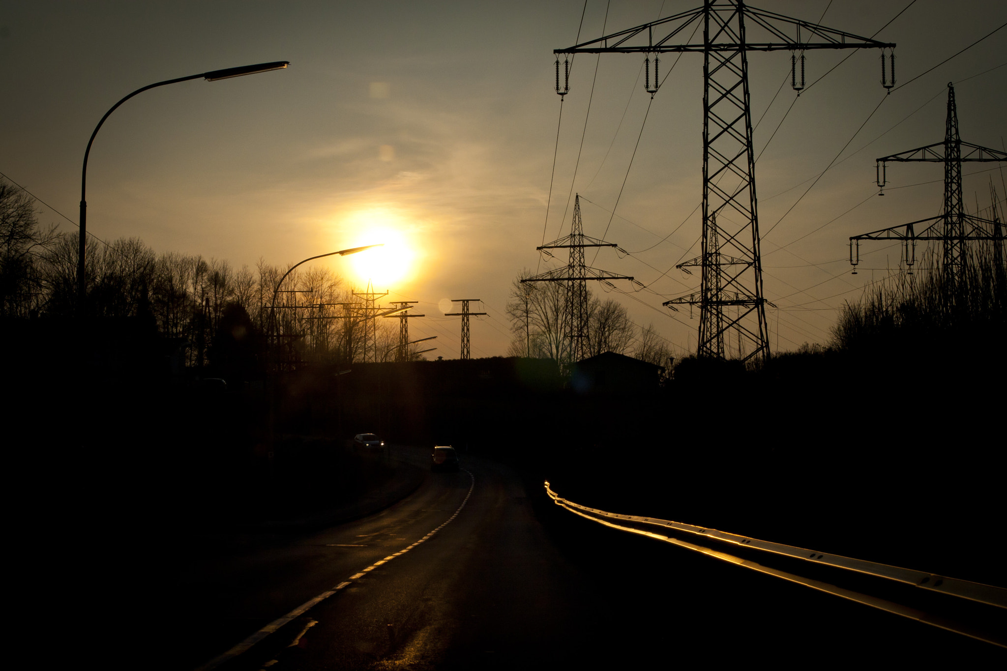 Canon EOS 30D + Canon EF 50mm F1.4 USM sample photo. Sunset on the road photography