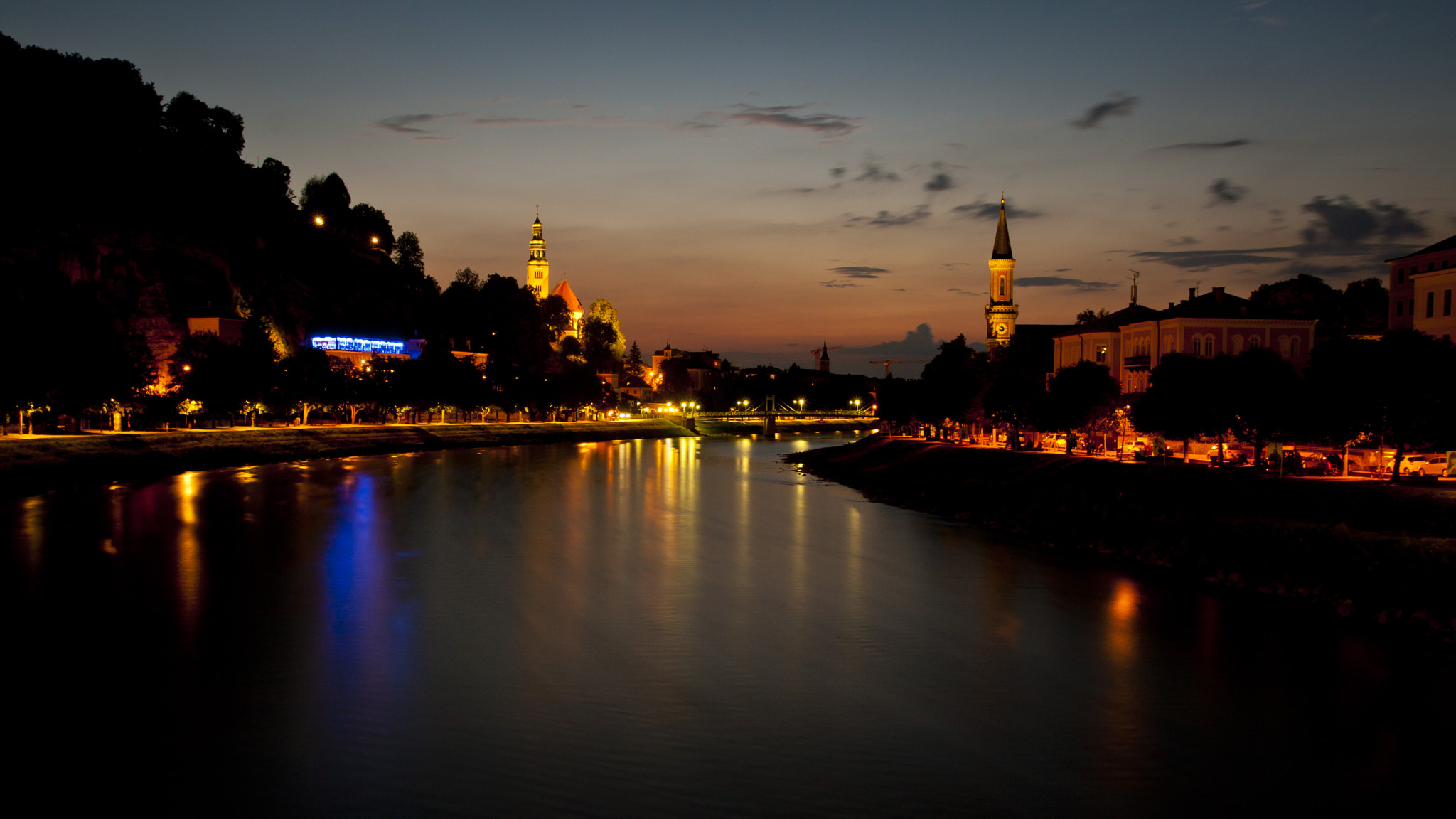 Canon EOS 30D sample photo. River lights photography
