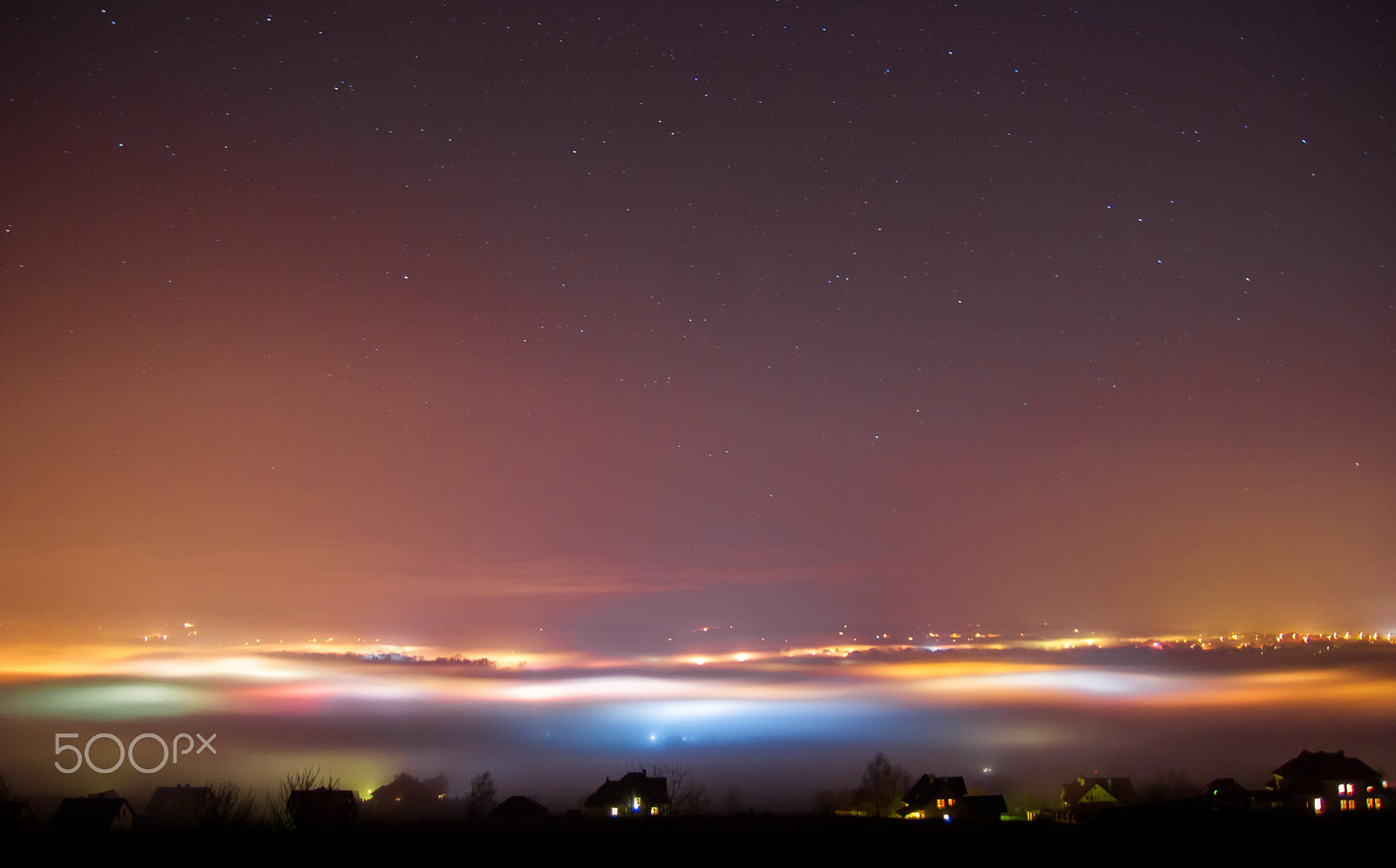 Sony Alpha DSLR-A500 sample photo. Fog over the city - sky photography