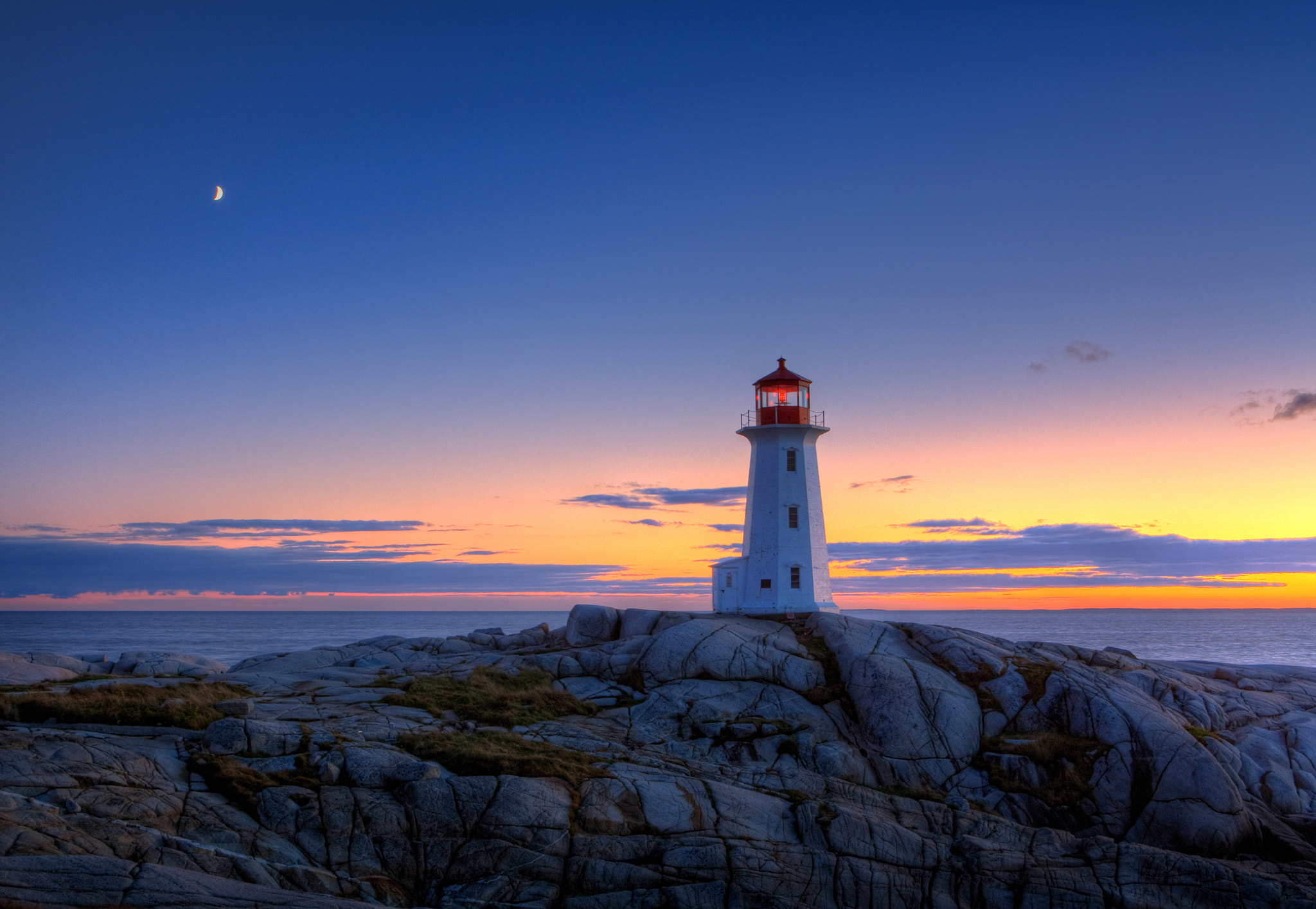 Sunset, Lighthouse, Peggy's Cove, Nova Scotia, Canada by Klaus Lang ...