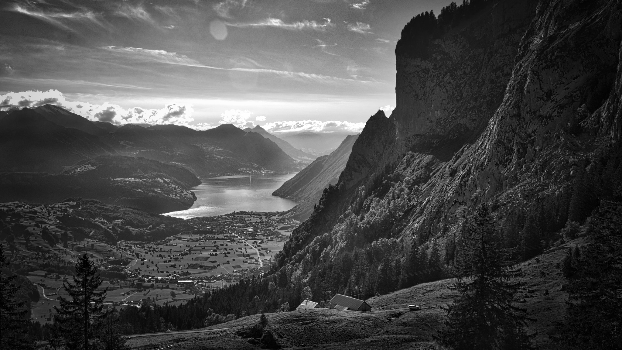 Sigma 28-105mm F4-5.6 UC sample photo. Mountain view in black and white photography