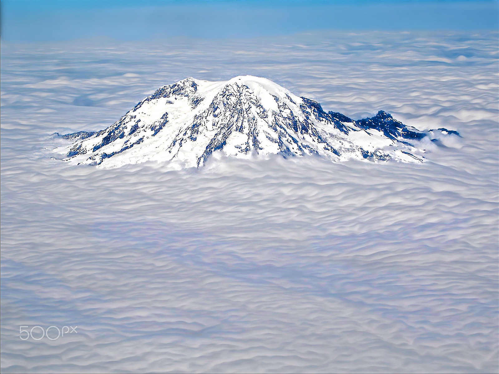 Sony DSC-P150 sample photo. Clouds interrupted by mt rainer photography