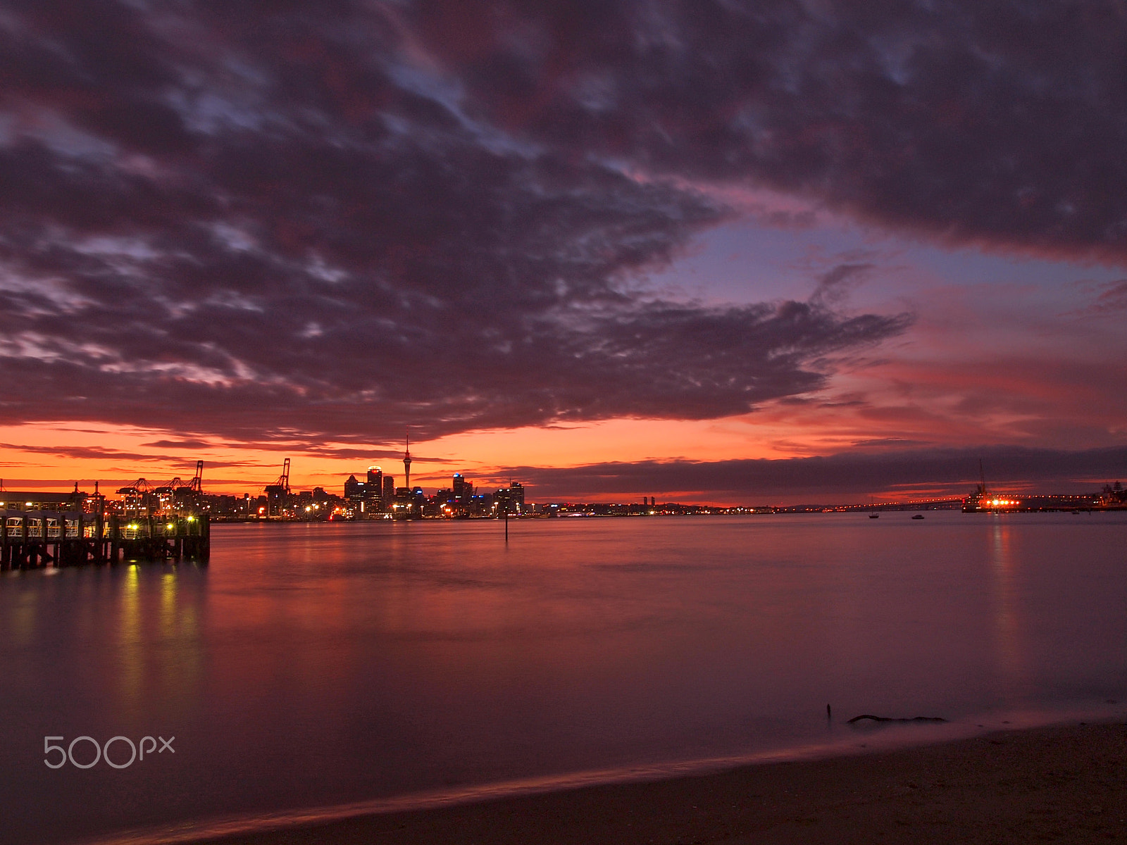 Olympus E-5 sample photo. Auckland city at dusk photography