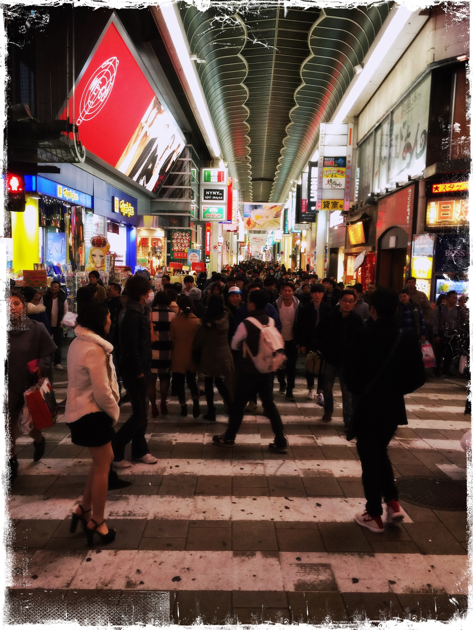 Hipstamatic 304 sample photo. Evening shopping in osaka photography