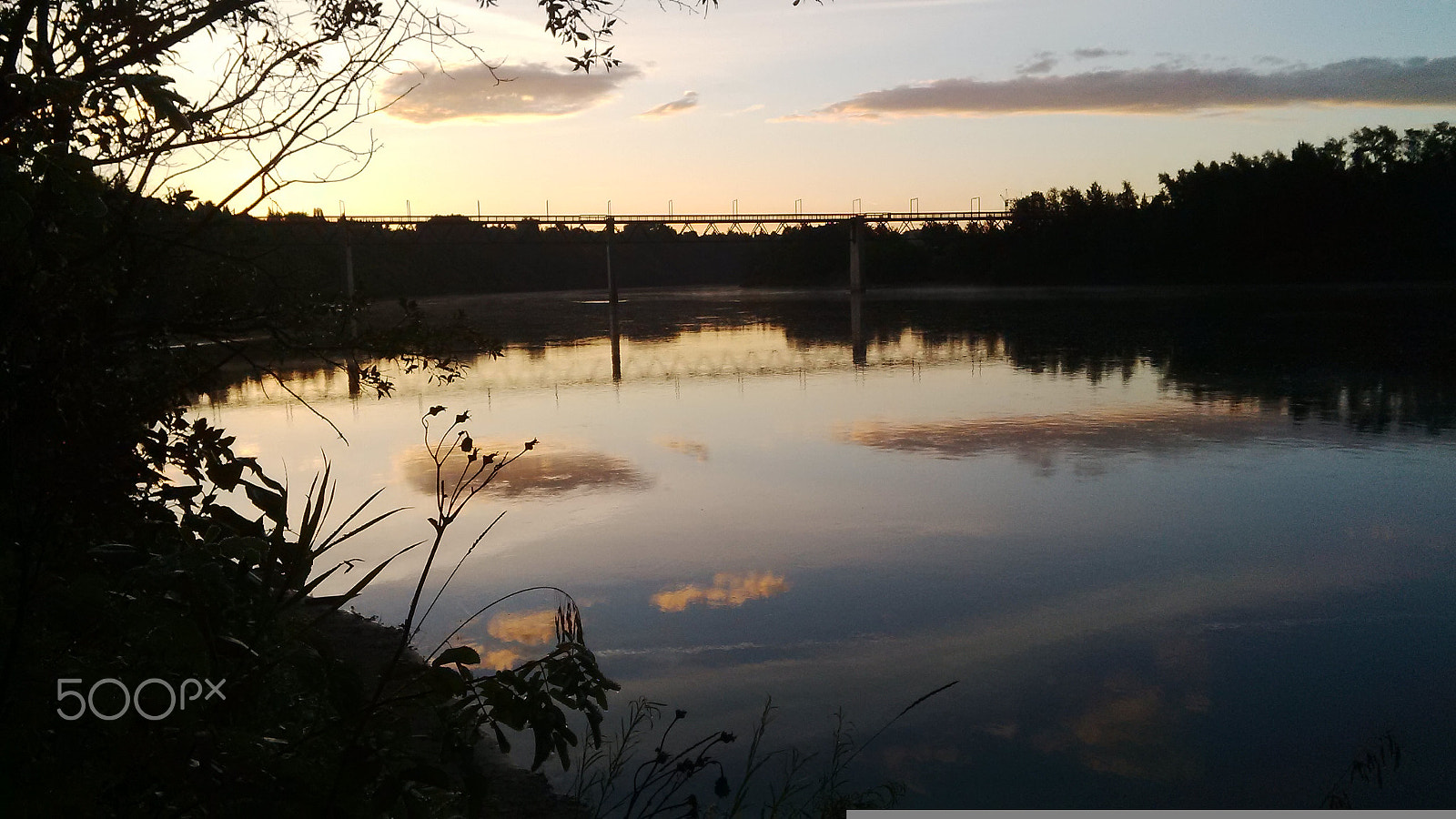 BlackBerry Q5 sample photo. Bridge over calm river photography