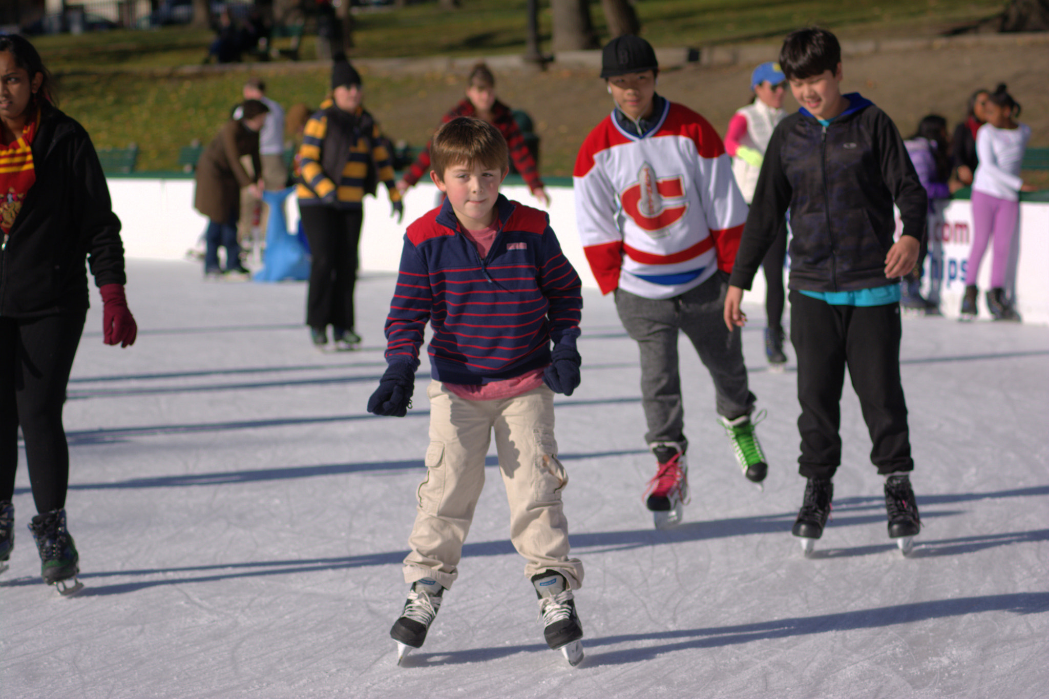 Nikon D7100 + AF Zoom-Nikkor 70-210mm f/4 sample photo. Boston commons ice skating photography