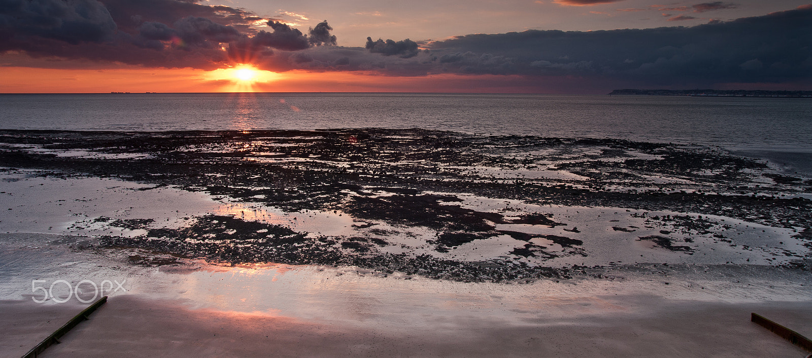 Pentax K20D sample photo. Sunset over english channel photography
