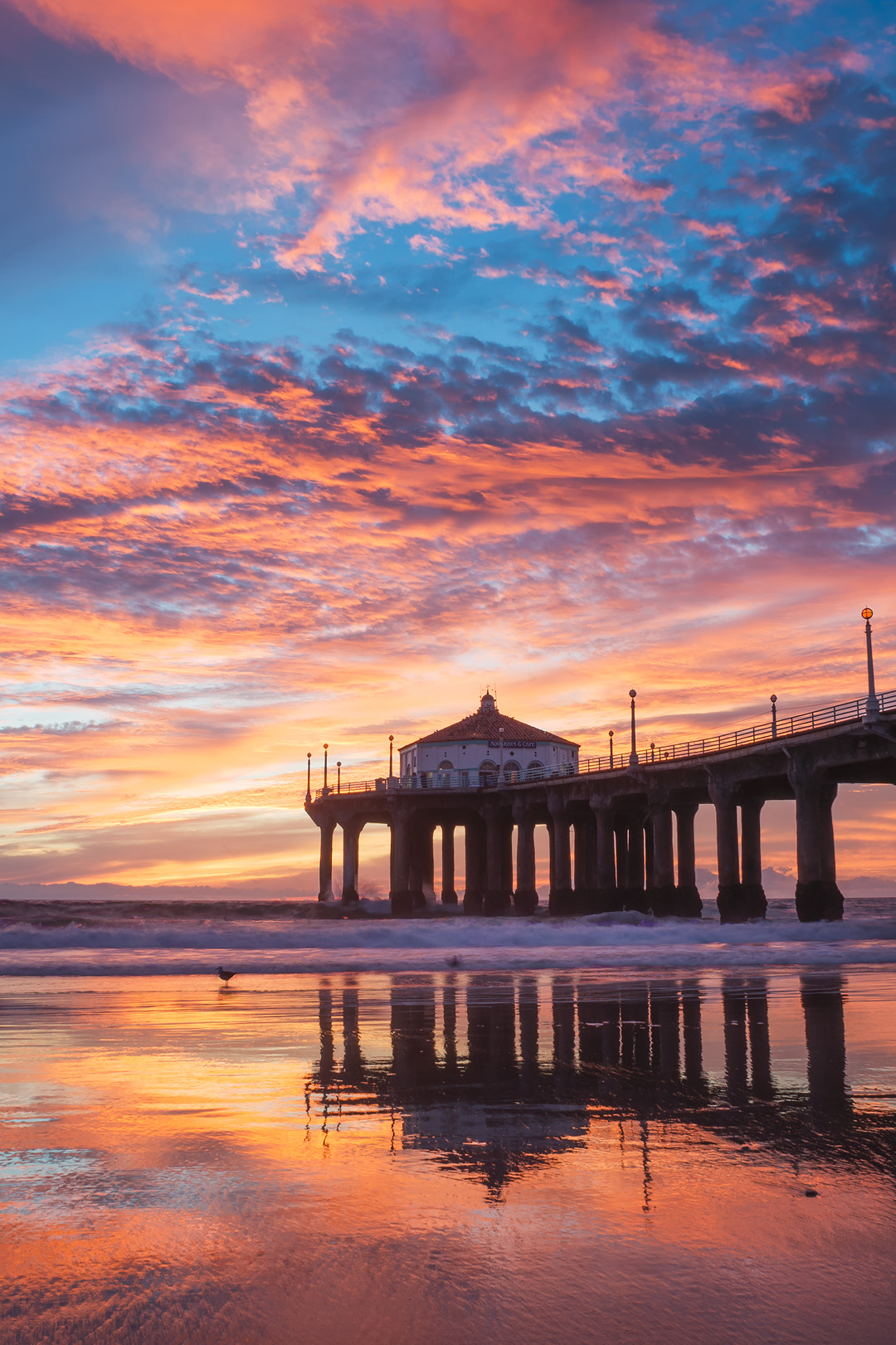 Sony Alpha DSLR-A700 + Minolta AF 24mm F2.8 sample photo. Manhattan beach pier sunset no. 2b photography