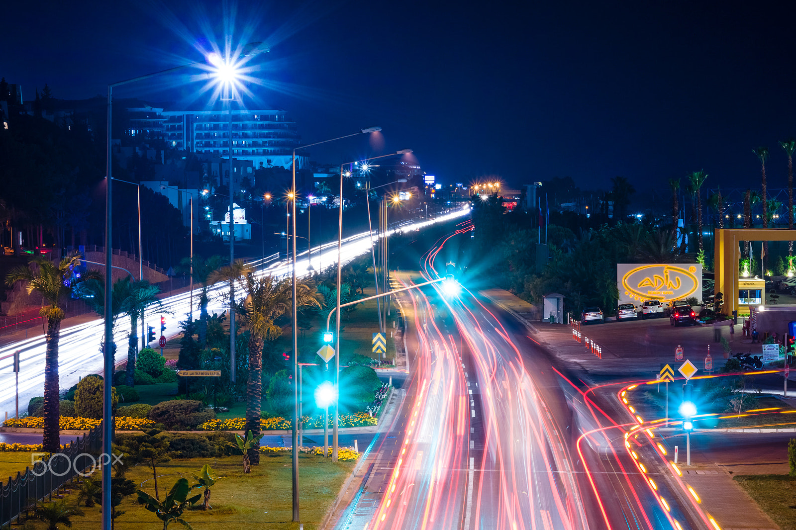 Sony SLT-A77 + Sony 85mm F2.8 SAM sample photo. Night view of the highway between antalya and alanya. avsallar village photography