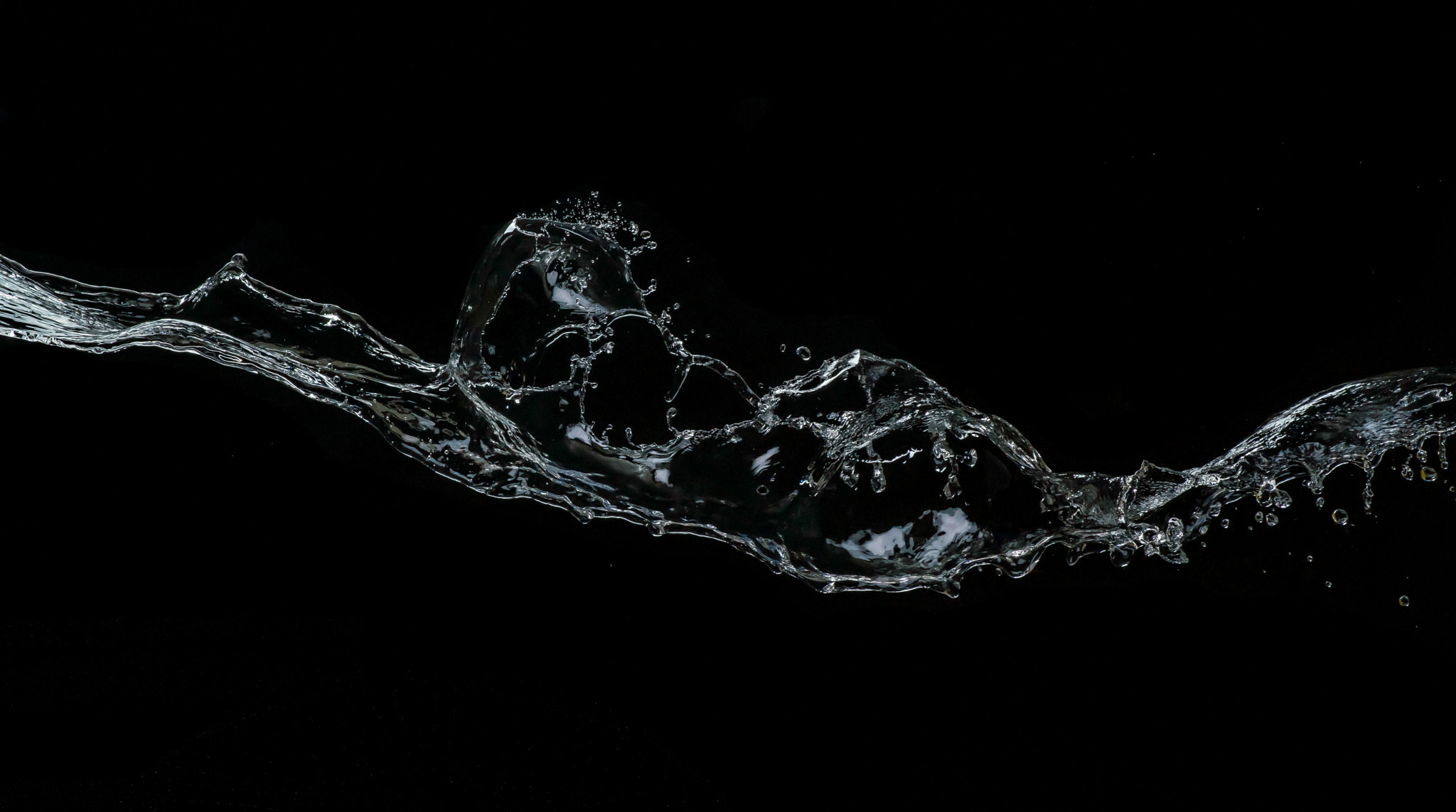 Sony Alpha DSLR-A850 + Sony 100mm F2.8 Macro sample photo. Splash on black photography