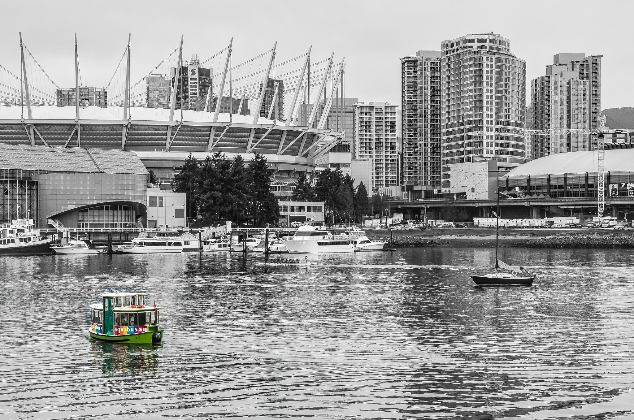 Sigma 17-70mm F2.8-4 DC Macro OS HSM sample photo. Rainbow boat, grey vancouver photography