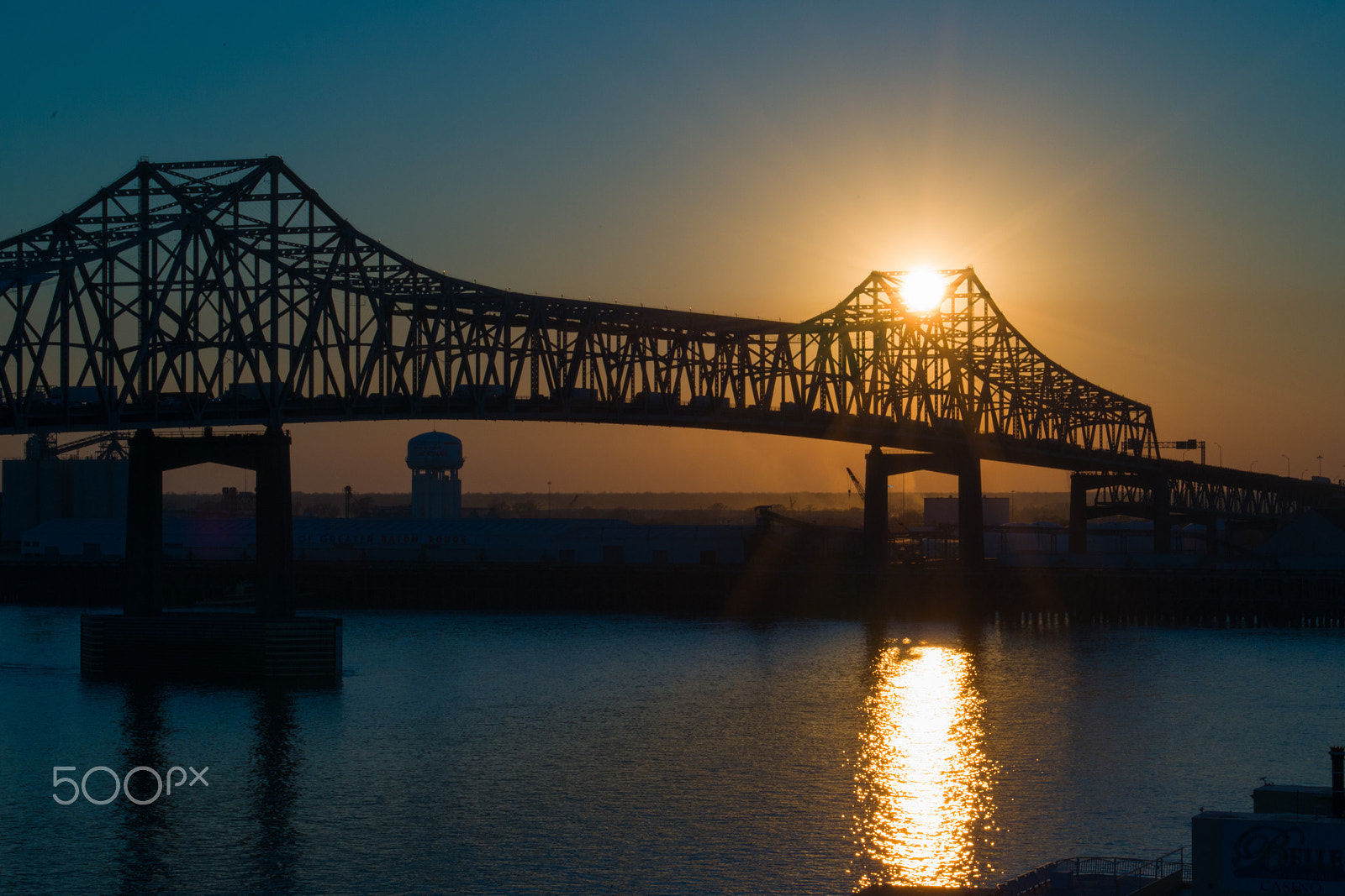 AF Zoom-Nikkor 28-80mm f/3.3-5.6G sample photo. Baton rouge bridge sunset photography