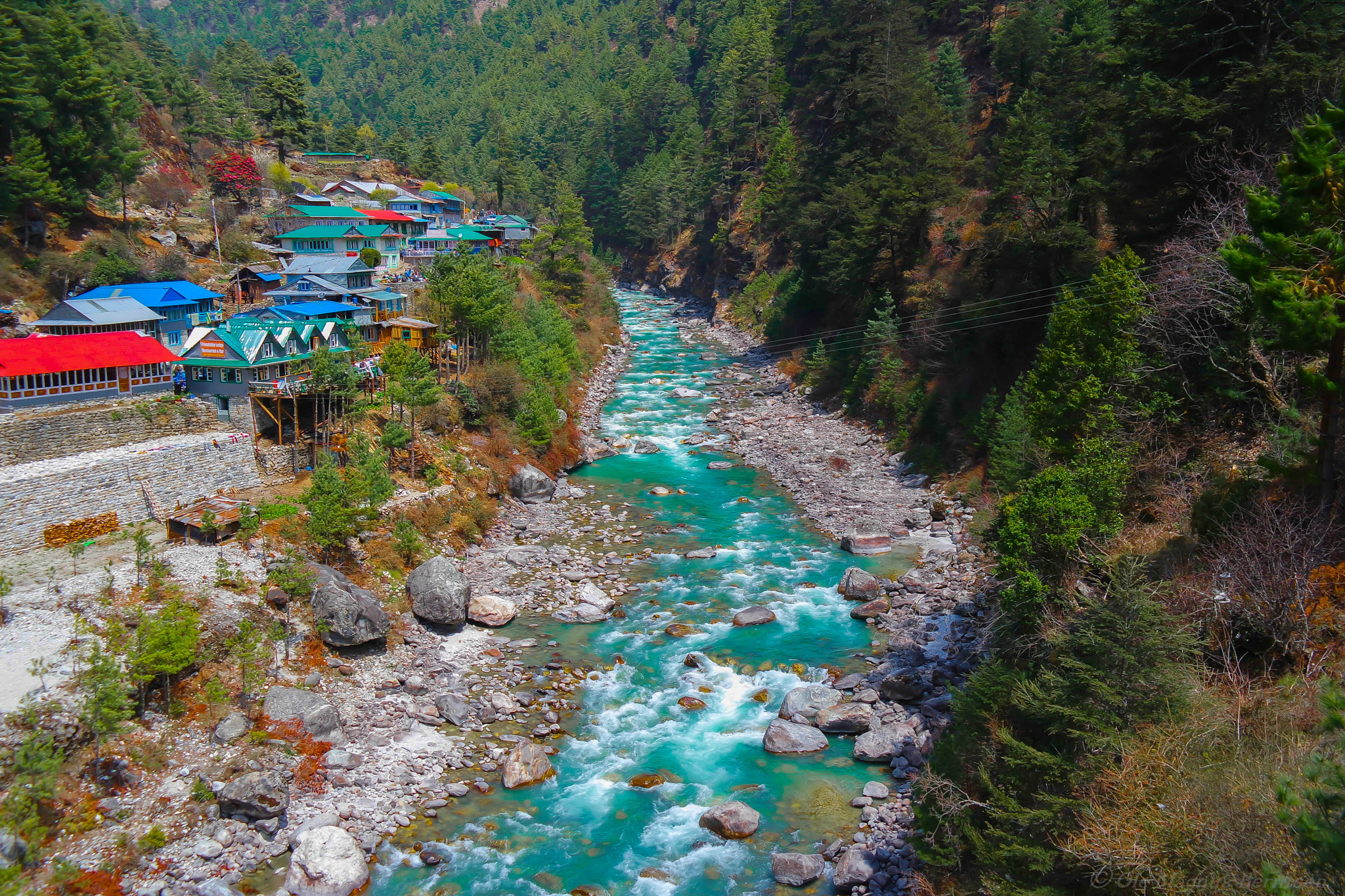 Samsung NX3000 + NX 18-55mm F3.5-5.6 sample photo. River in nepal photography