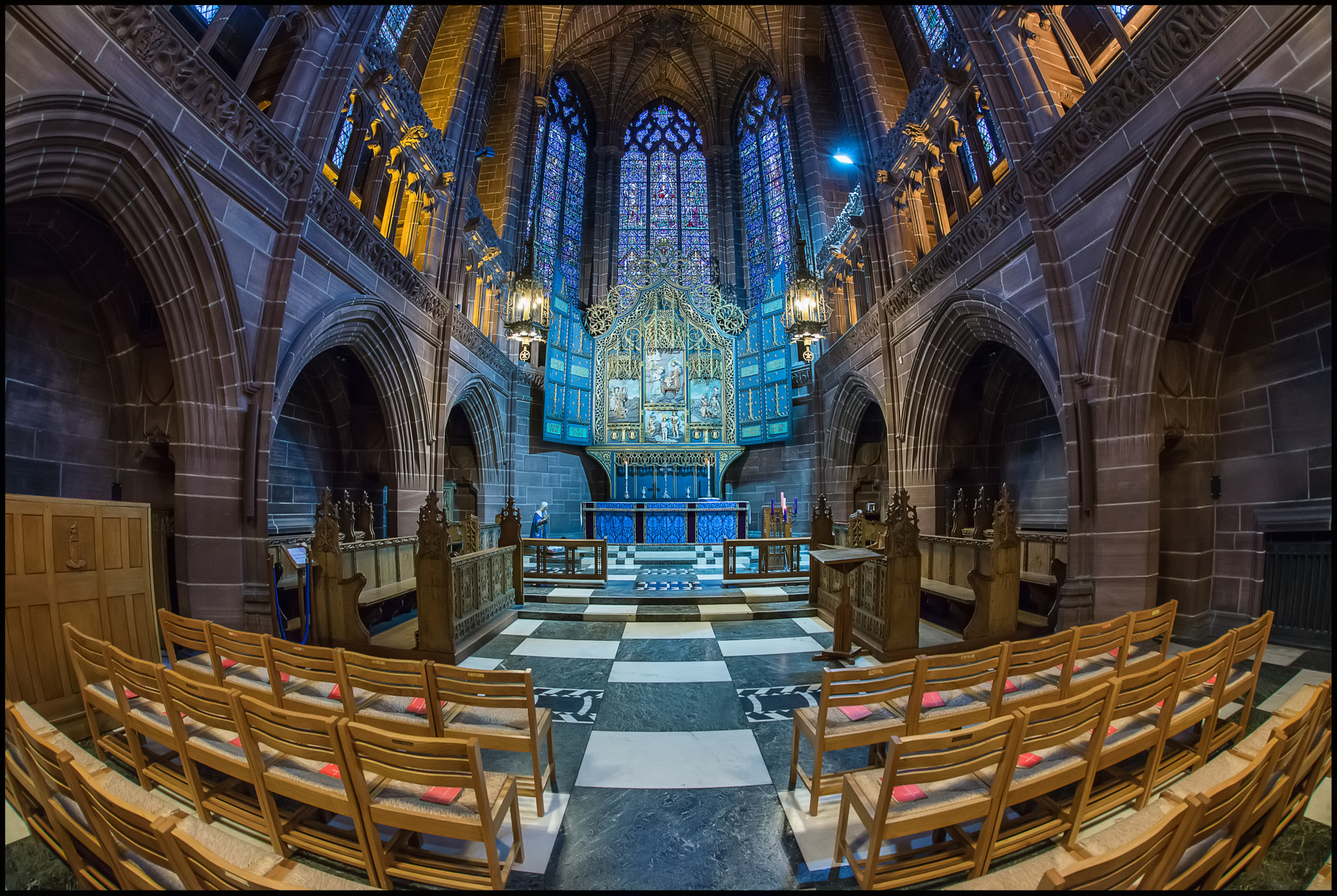Nikon D610 + Sigma 15mm F2.8 EX DG Diagonal Fisheye sample photo. Lady chapel, liverpool cathedral. photography