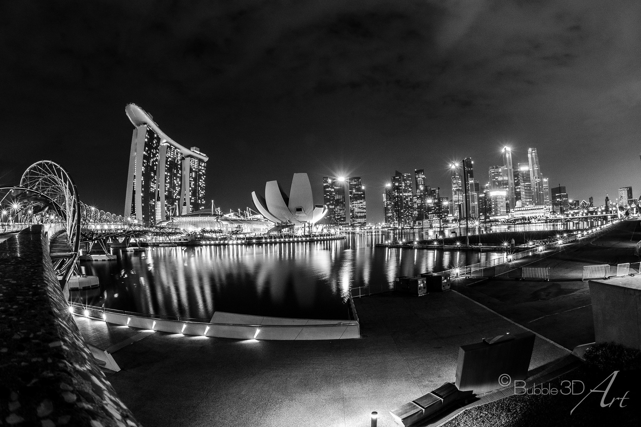 Nikon AF DX Fisheye-Nikkor 10.5mm F2.8G ED sample photo. Singapour marina bay photography