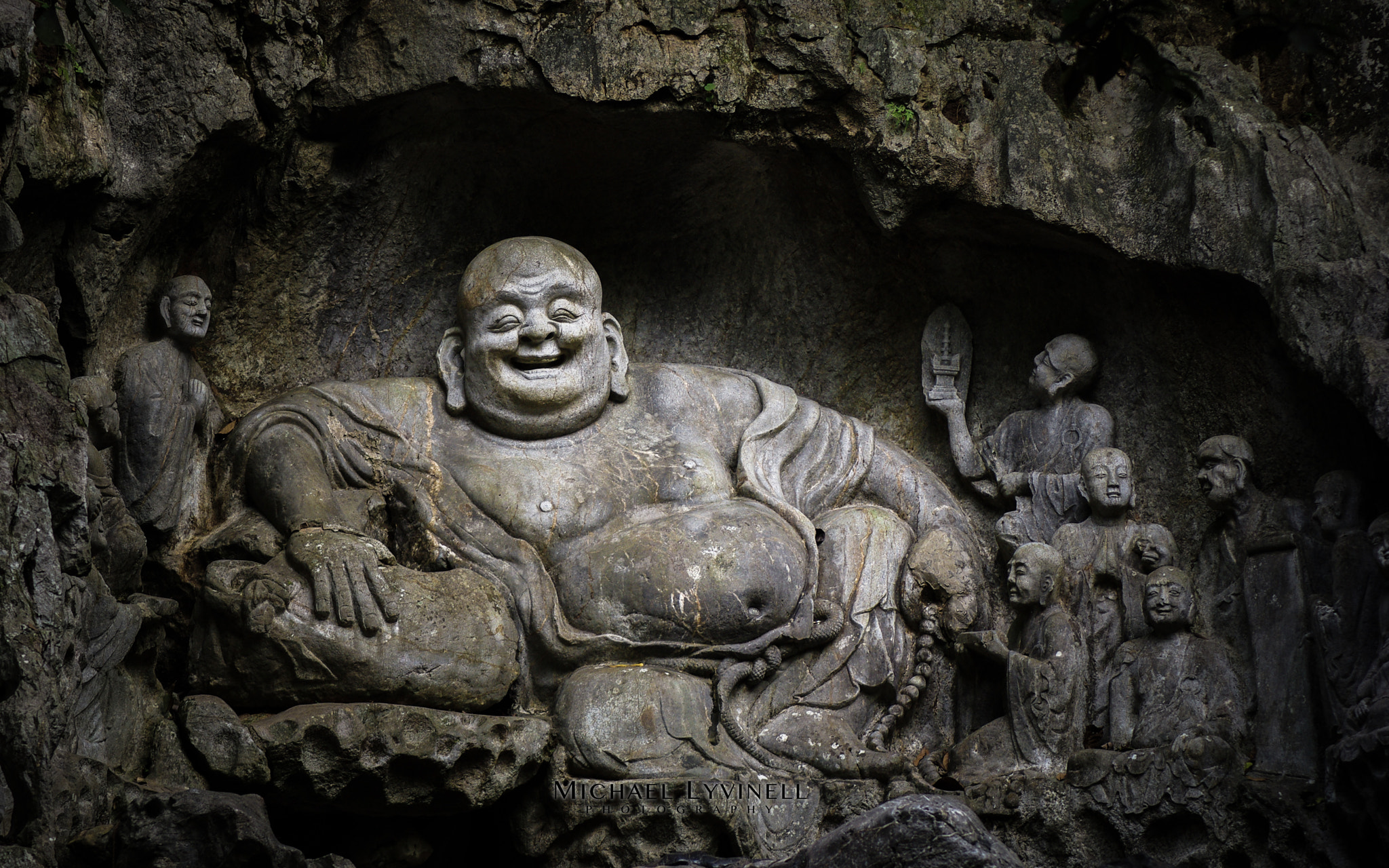 Pentax K-m (K2000) + Tamron AF 70-300mm F4-5.6 Di LD Macro sample photo. Buddha in stone photography
