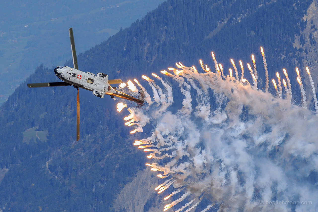 Nikon D3 + Nikon AF-S Nikkor 600mm F4G ED VR sample photo. Swiss air force super puma, axalp/ch photography