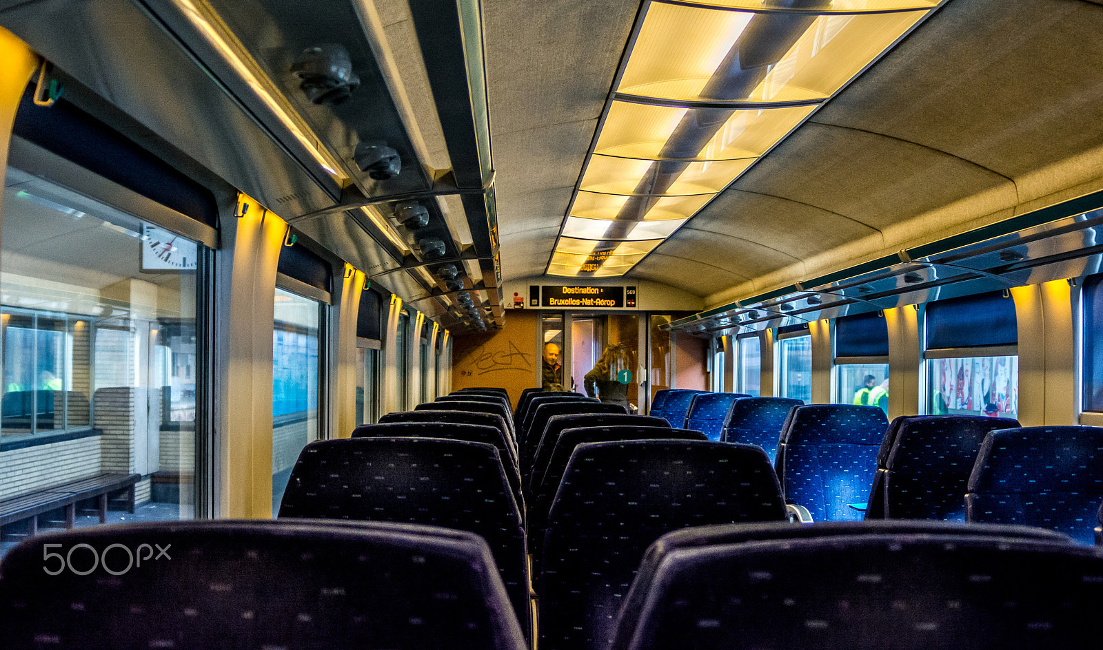 AF Zoom-Nikkor 28-80mm f/3.3-5.6G sample photo. Seats in the subway train wagon car photography
