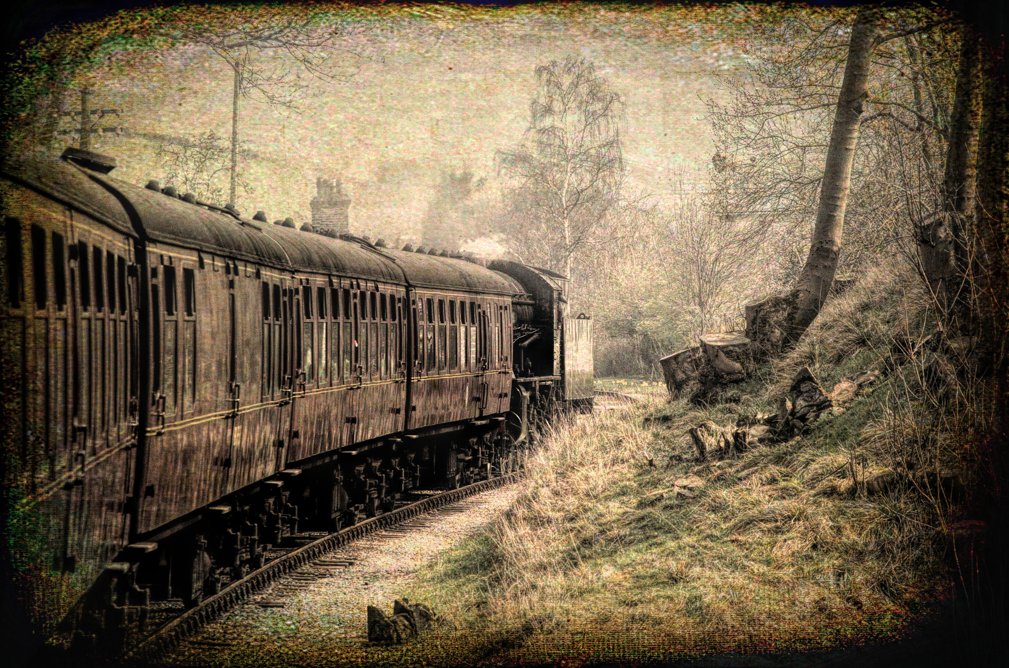 Pentax K-5 + Sigma 18-125mm F3.8-5.6 DC HSM sample photo. Steam train grunged photography