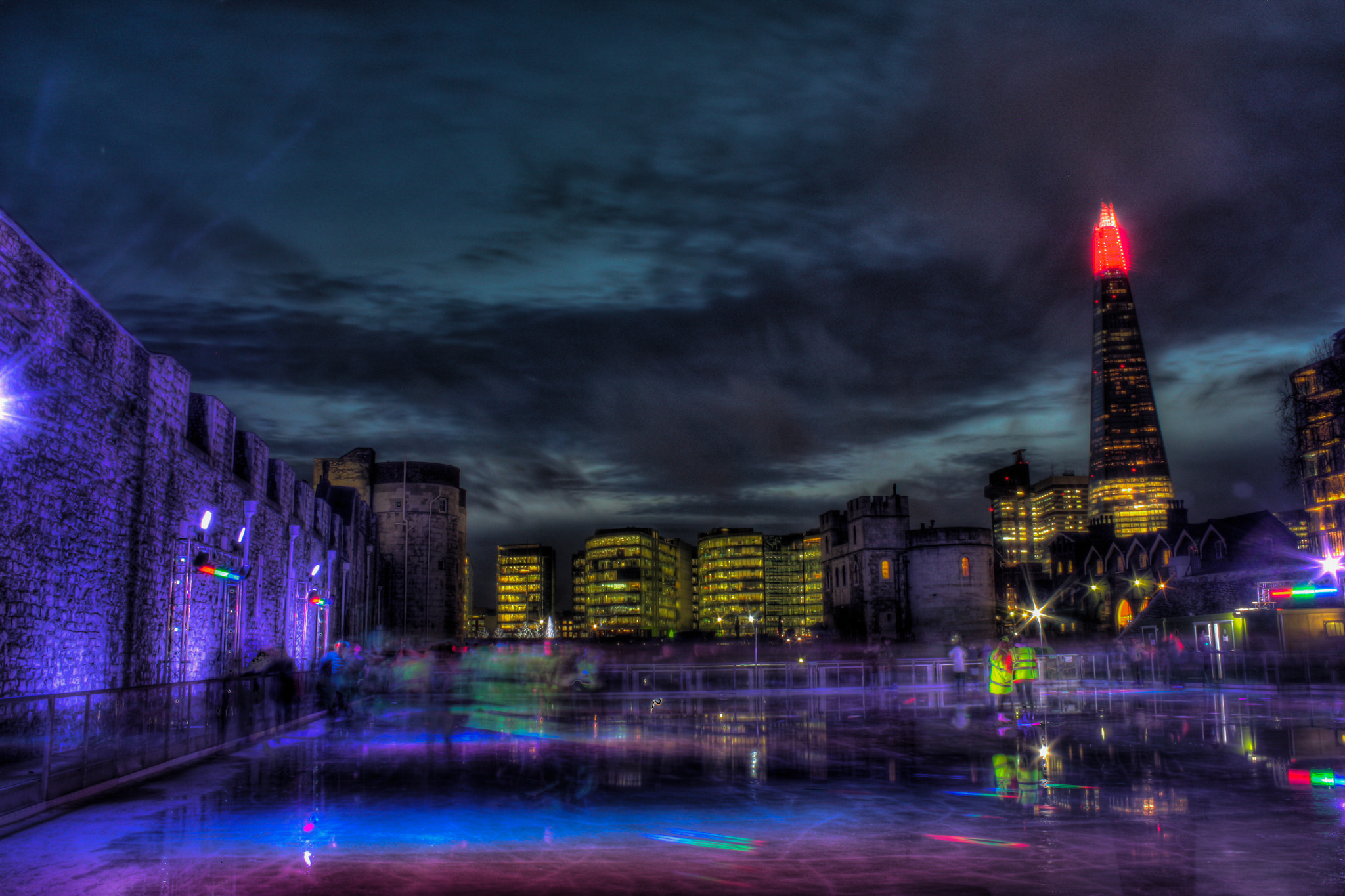 Canon EF-S 18-55mm F3.5-5.6 III sample photo. Tower of london ice rink night photography