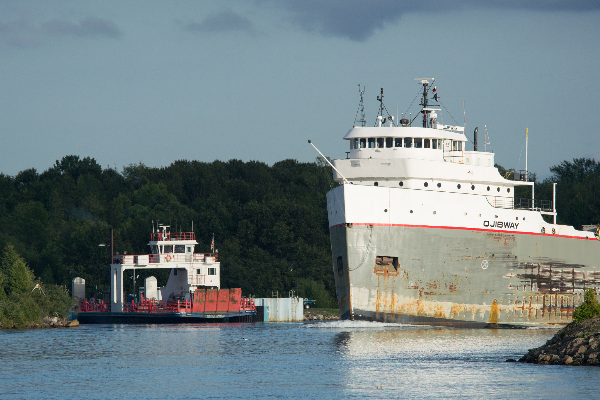 Nikon 1 Nikkor VR 70-300mm F4.5-5.6 sample photo. Sugar island ii waiting for lake freighter ojibway photography