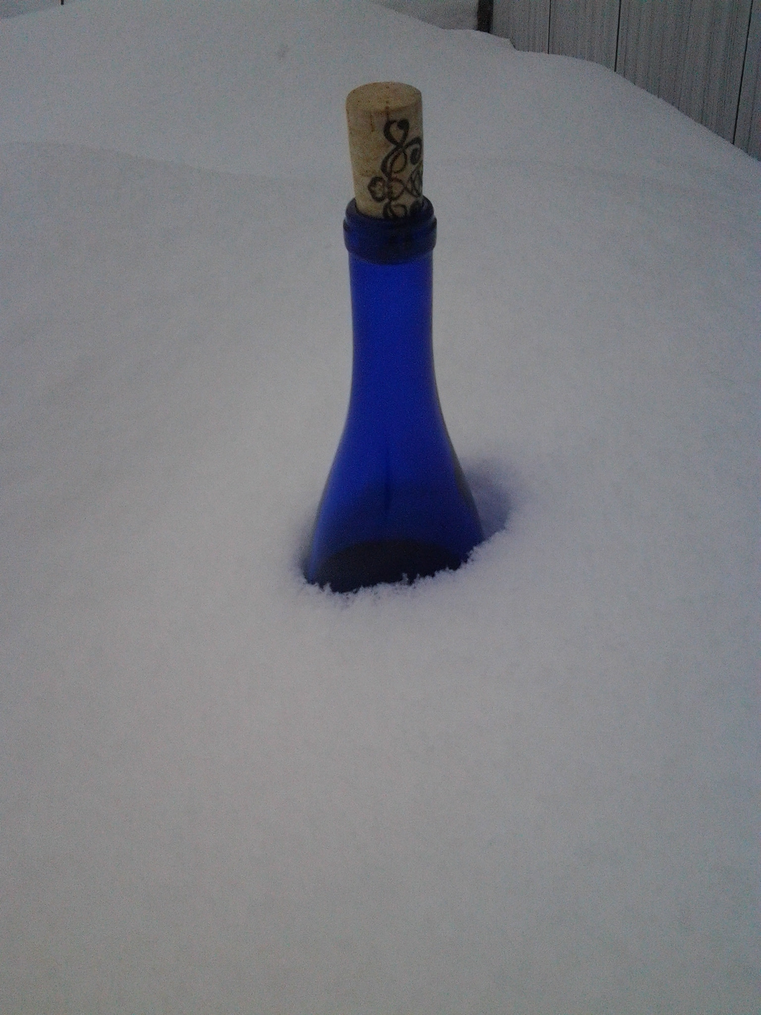 Samsung Galaxy Centura sample photo. Mead bottle in the snow. photography