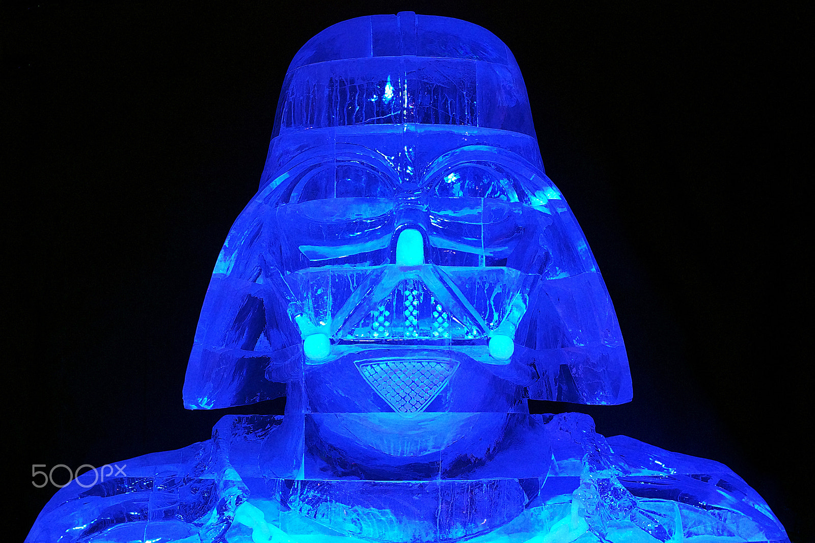 Pentax K-5 sample photo. Ice sculpture - starwars : dark vador photography