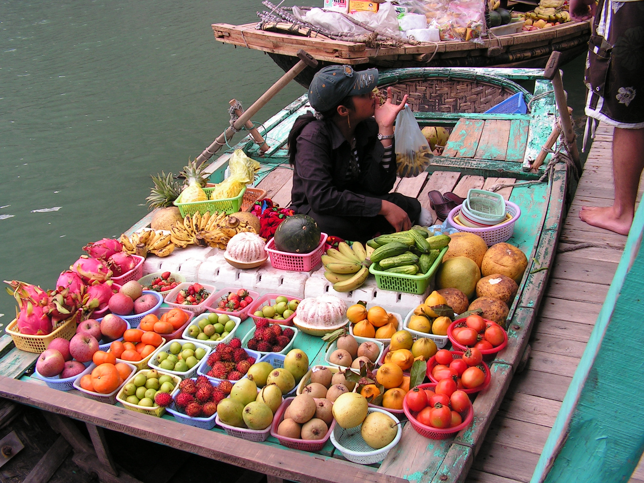 KONICA MINOLTA DiMAGE Z10 sample photo. Halong bay fruit seller photography