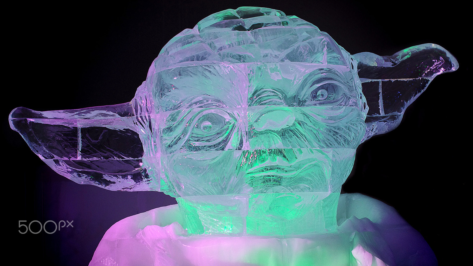 Pentax K-5 + Sigma 50mm F1.4 EX DG HSM sample photo. Ice sculpture : starwars - yoda photography