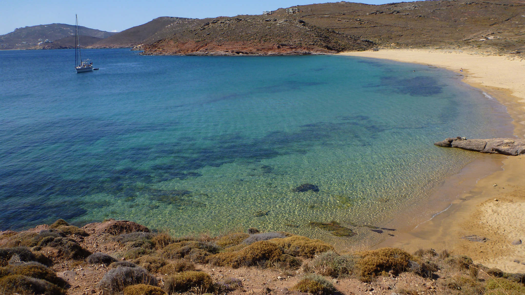 Panasonic DMC-TS3 sample photo. Agios sostis beach - mykonos (greece) photography