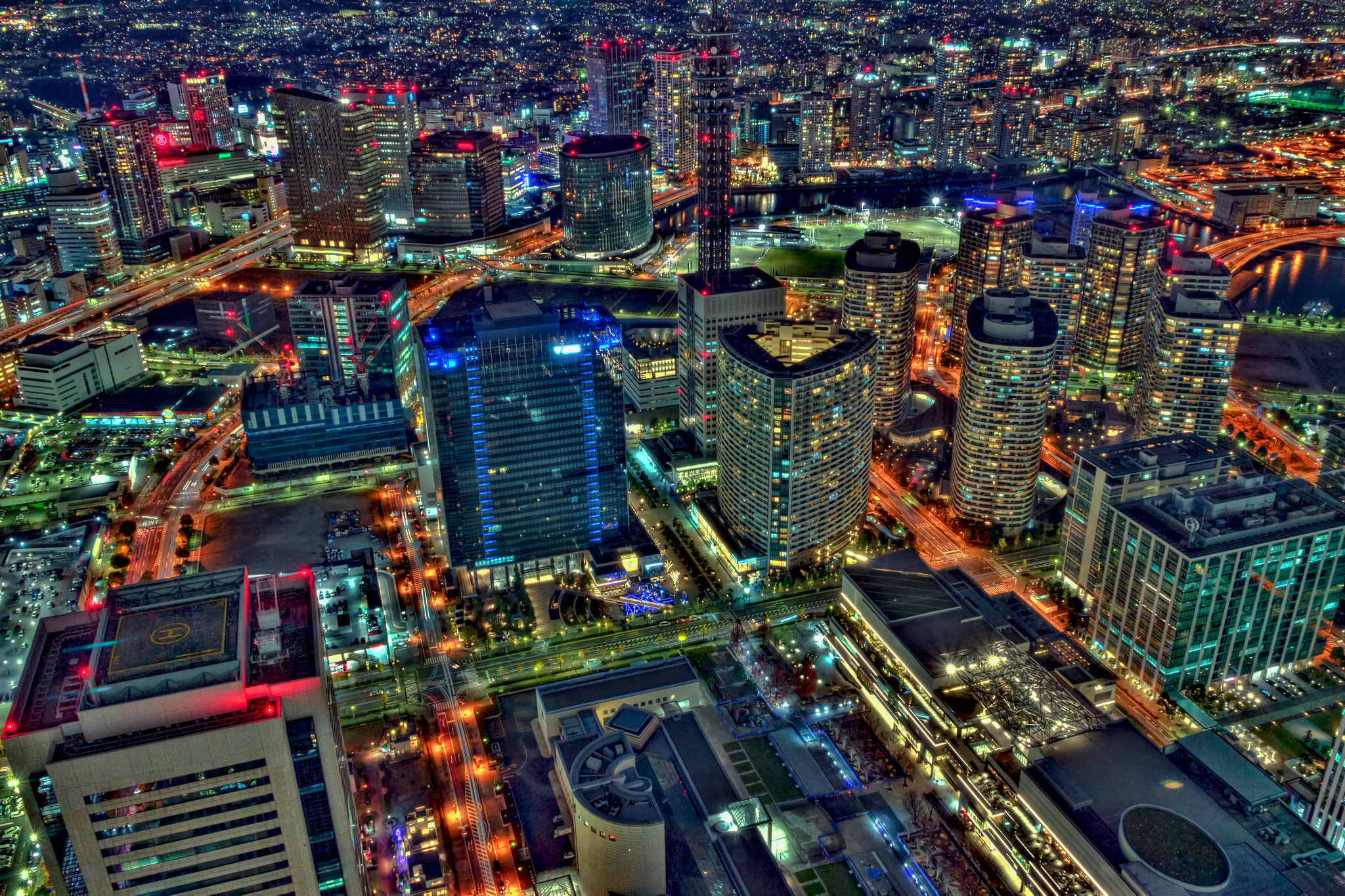Canon EF 75-300mm F4.0-5.6 IS USM sample photo. Yokohama nightscape photography