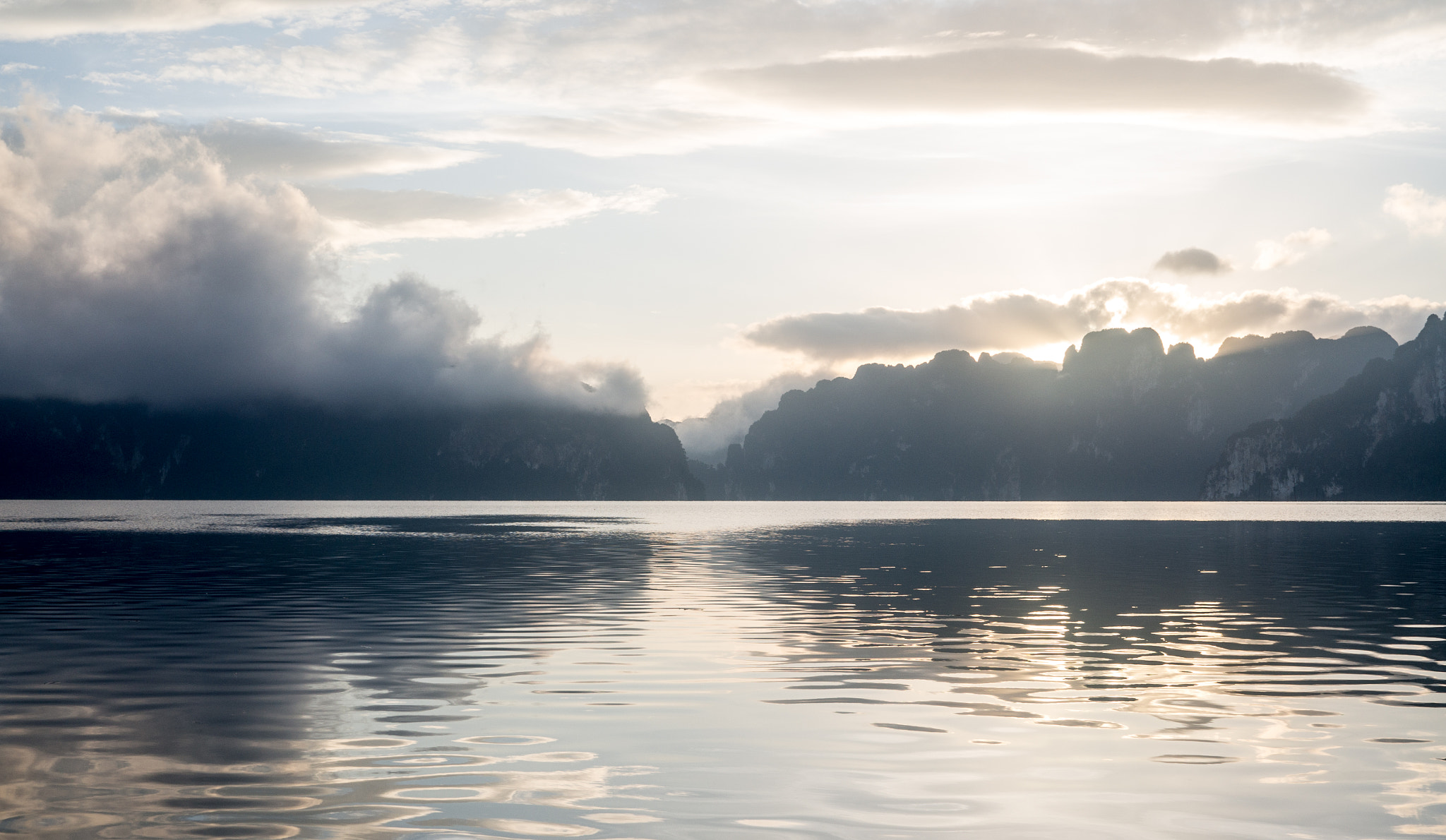 Sony Alpha NEX-6 + Minolta AF 28mm F2 sample photo. Beautiful sunrise at khao sok lake photography