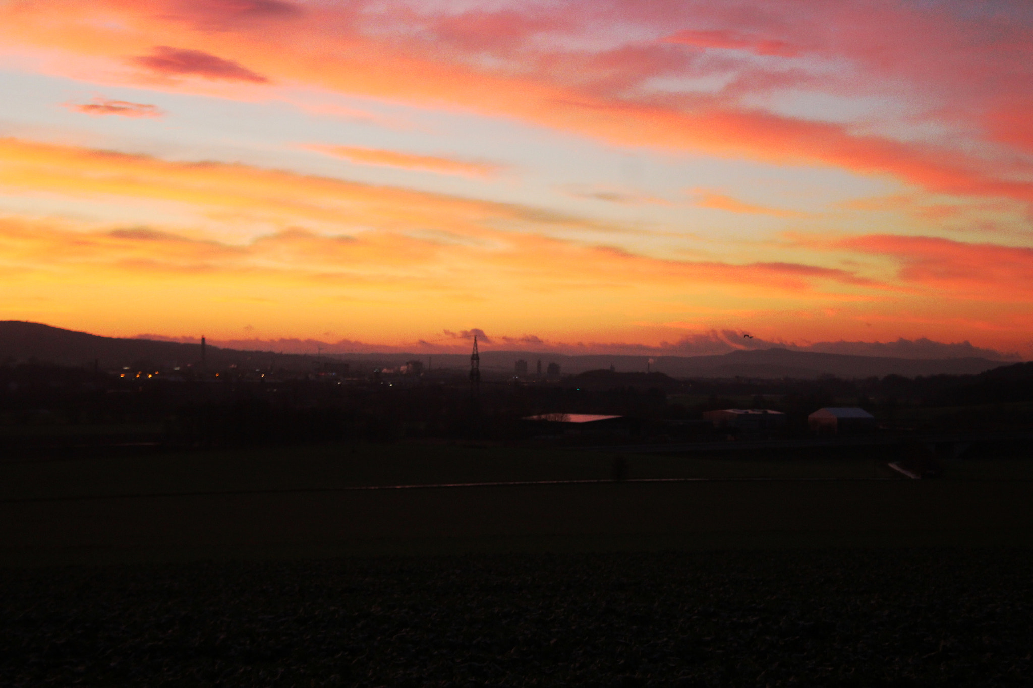Canon EF-S 18-55mm F3.5-5.6 sample photo. Painted orange sunset photography