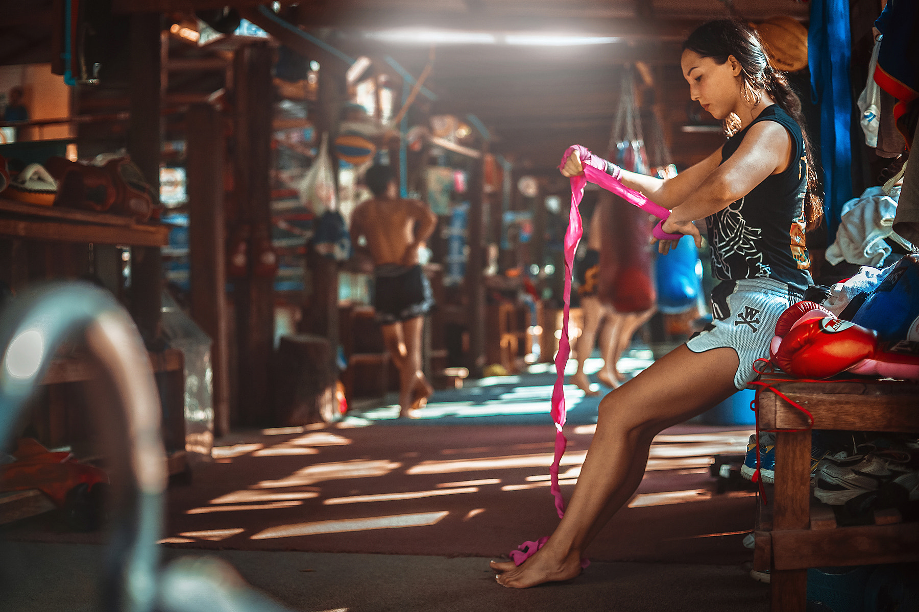 Sony a99 II + Minolta AF 50mm F1.4 [New] sample photo. Justyna muay thai fighter photography