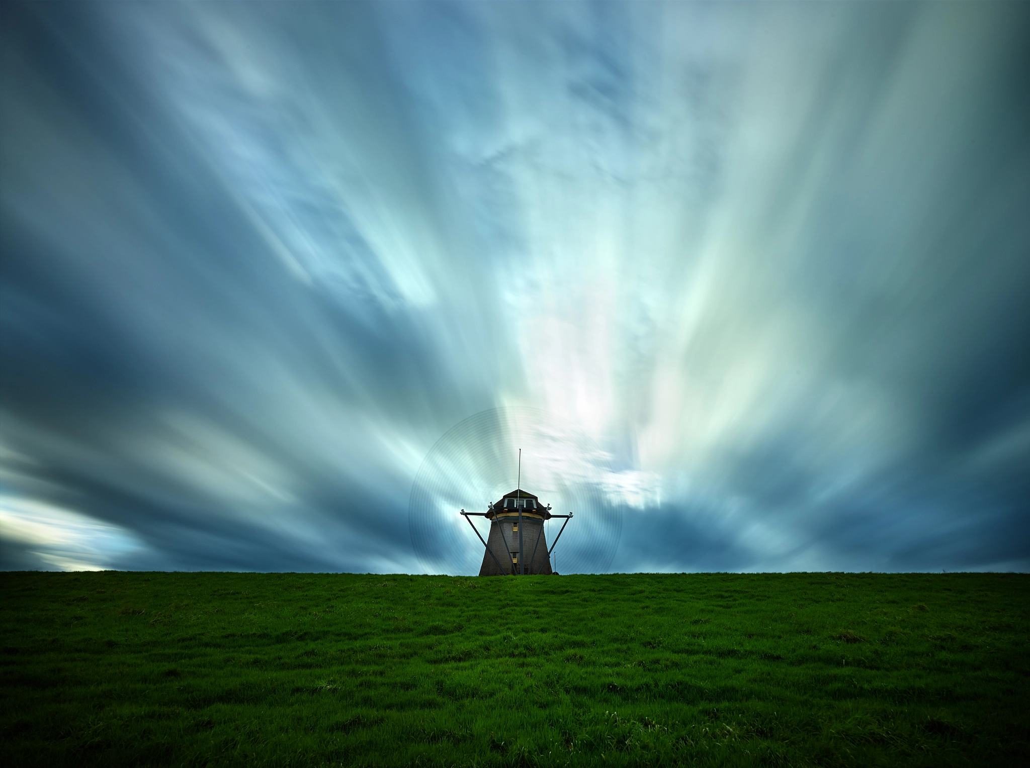 Phase One IQ280 sample photo. Wind mill in amsterdam photography