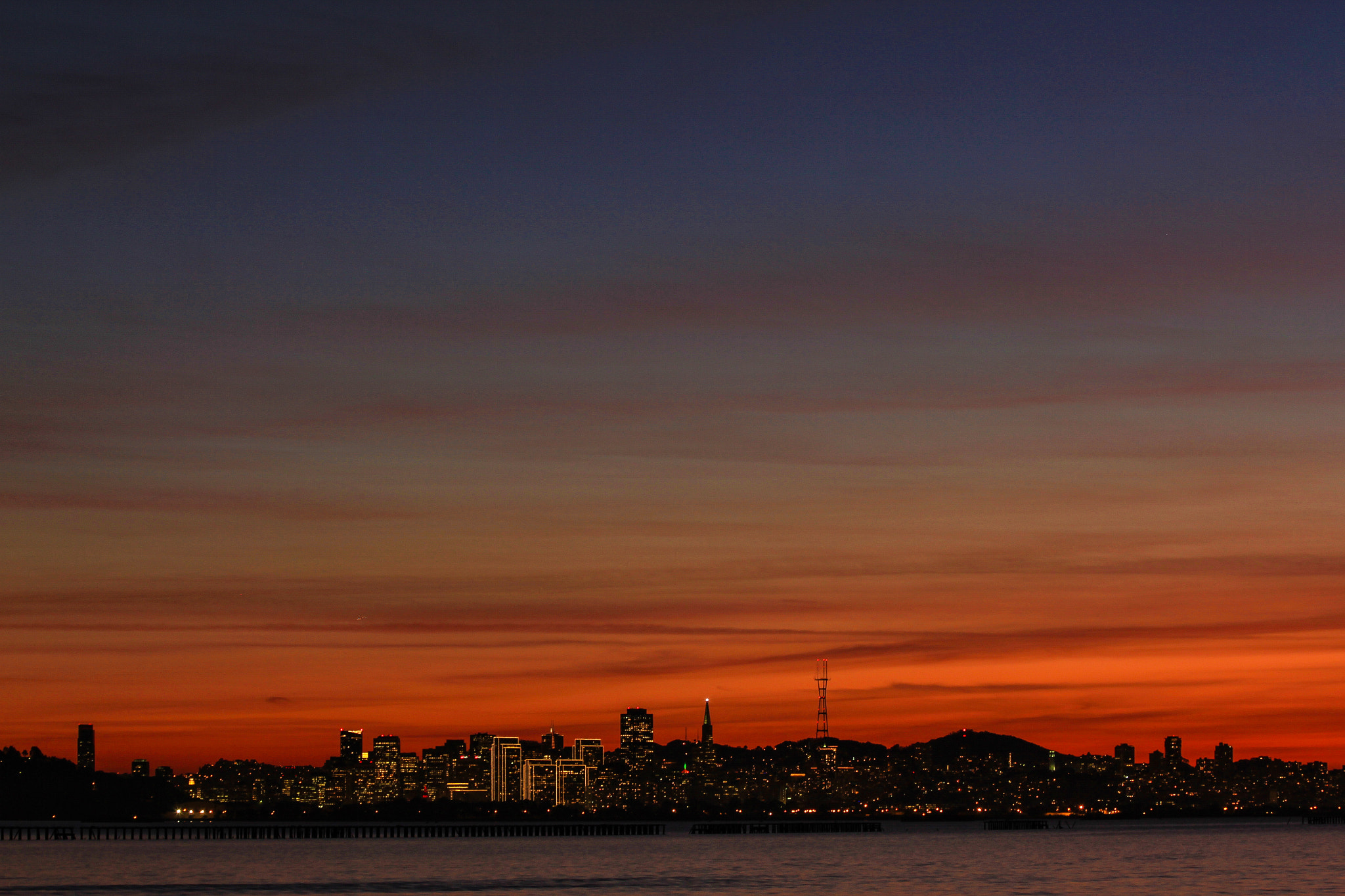 Canon EF 70-300mm F4-5.6 IS USM sample photo. Sunset over sf photography
