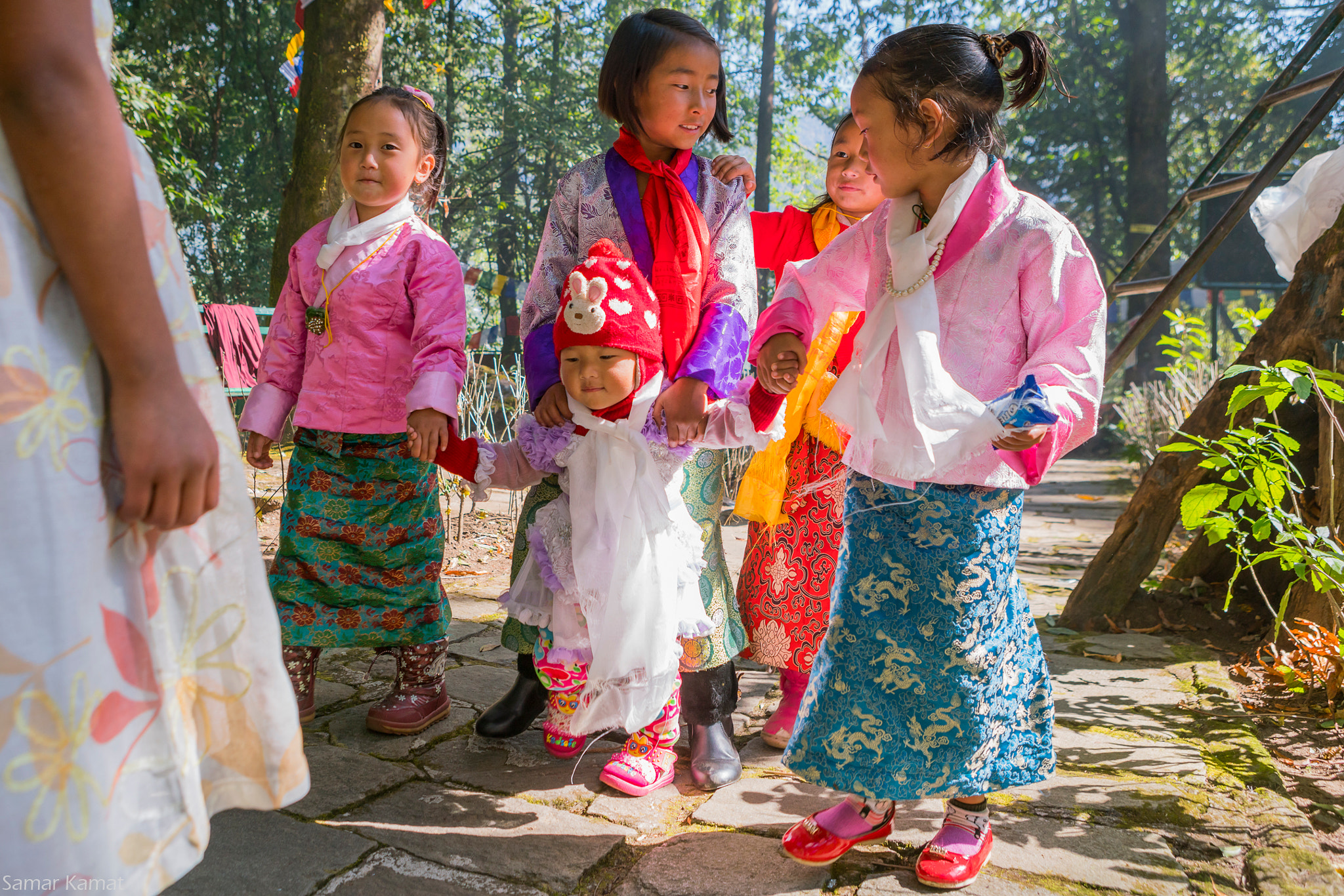 Sony a7R II + Canon EF 24-70mm F2.8L USM sample photo. Girls at norbugan monastary photography