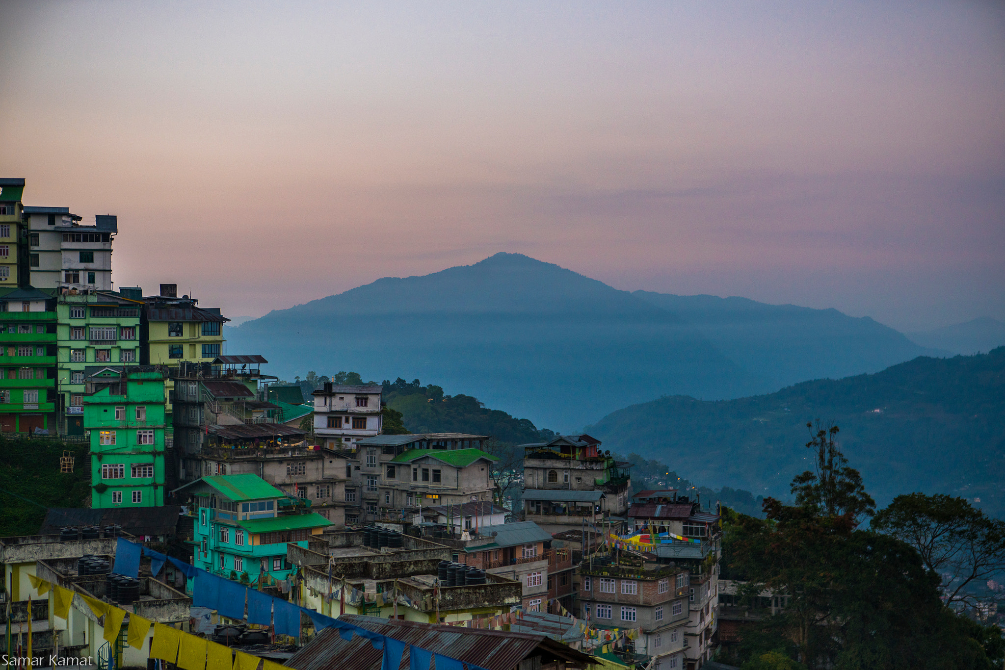 Sony a7R II + Canon EF 24-70mm F2.8L USM sample photo. Sunrise over gangtok photography