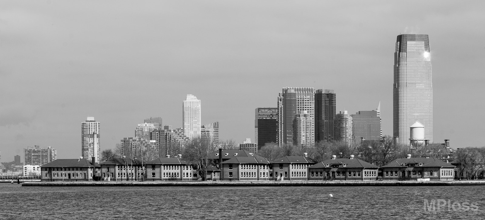 Canon EOS 30D sample photo. Ellis island and goldmann sachs tower photography