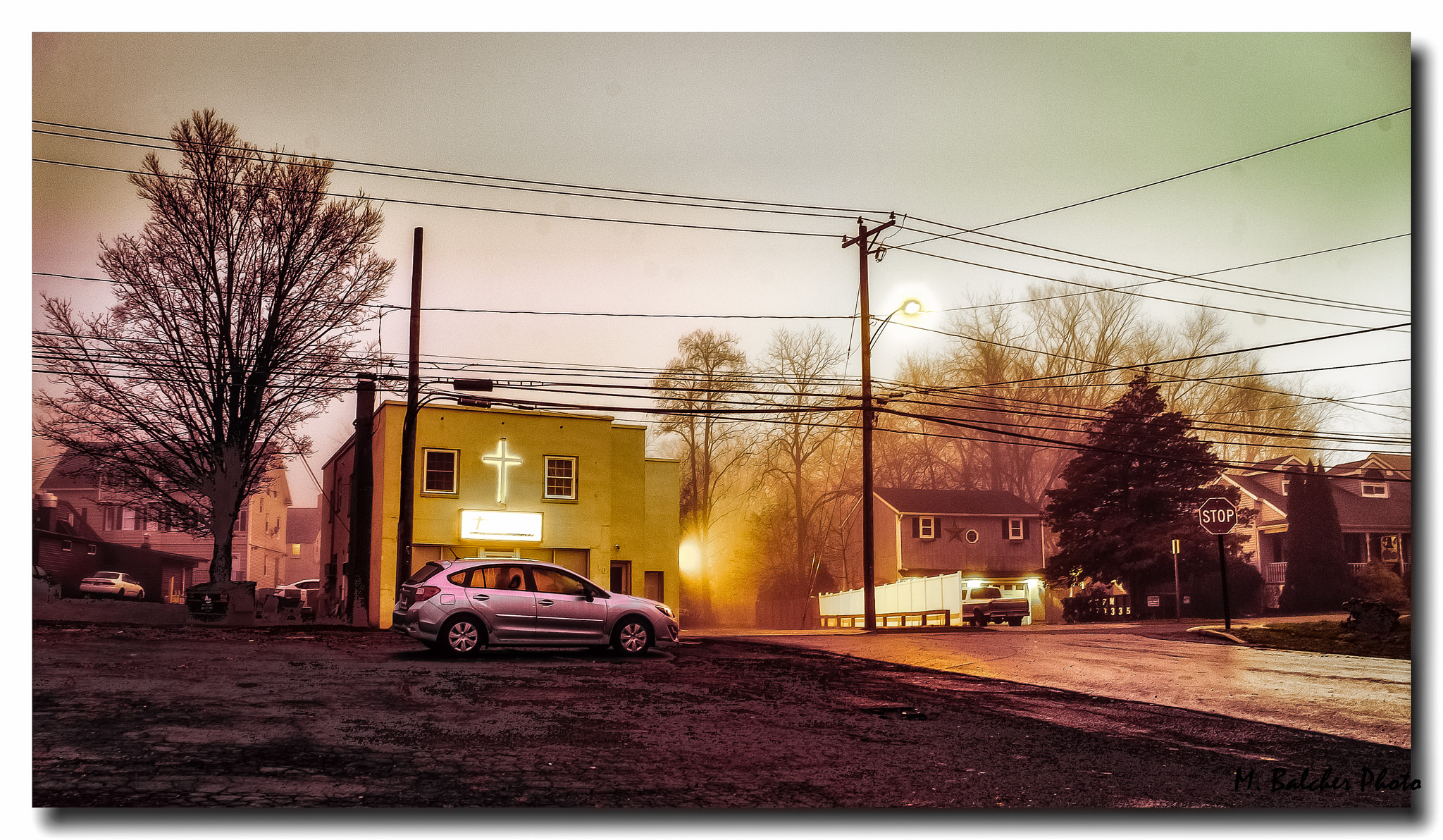 Pentax K-x sample photo. Church giving off light early morning, long exposure. photography
