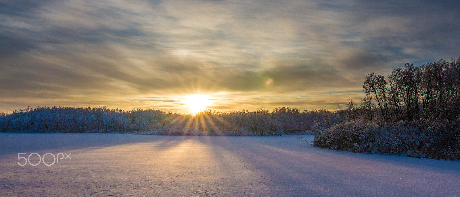 Canon EOS 700D (EOS Rebel T5i / EOS Kiss X7i) + Sigma 18-35mm f/1.8 DC HSM sample photo. Sunset over a frozen pond photography