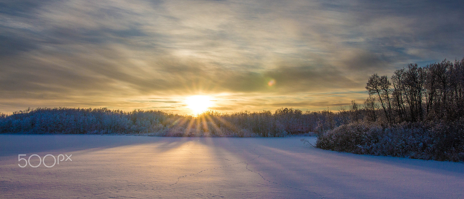 Sigma 18-35mm f/1.8 DC HSM sample photo. Sunset over a frozen pond photography