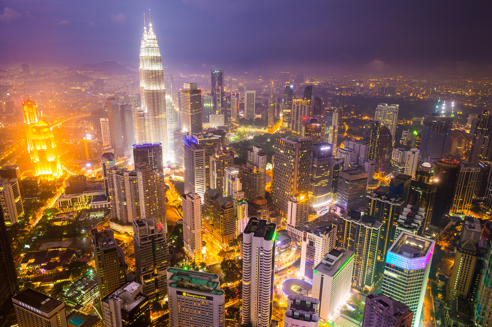 Nikon AF-S Nikkor 24mm F1.4G ED sample photo. City of kuala lumpur in night time photography