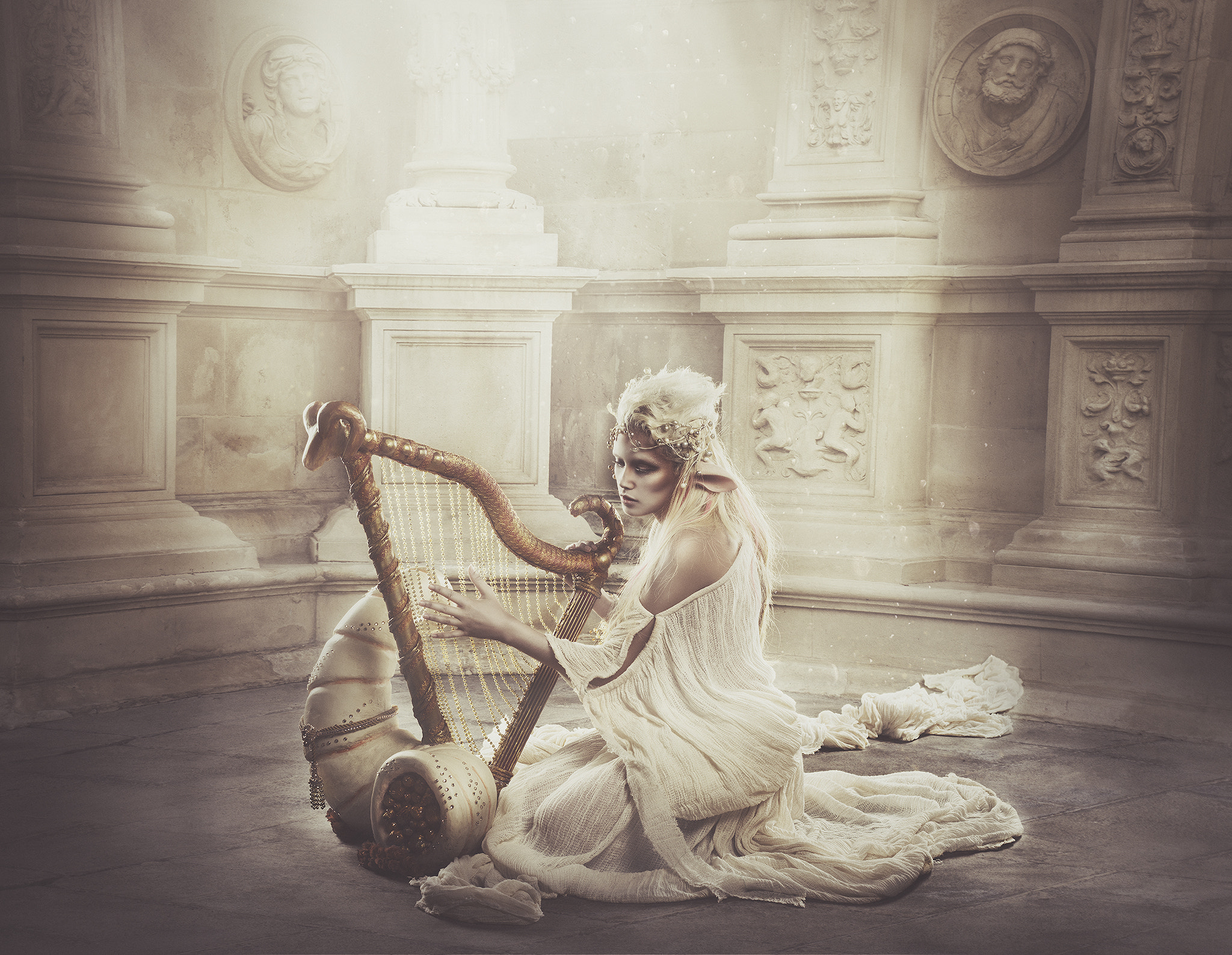 Pentax 645D + smc PENTAX-FA645 75mm F2.8 sample photo. Golden elf with arp in fantasy land photography