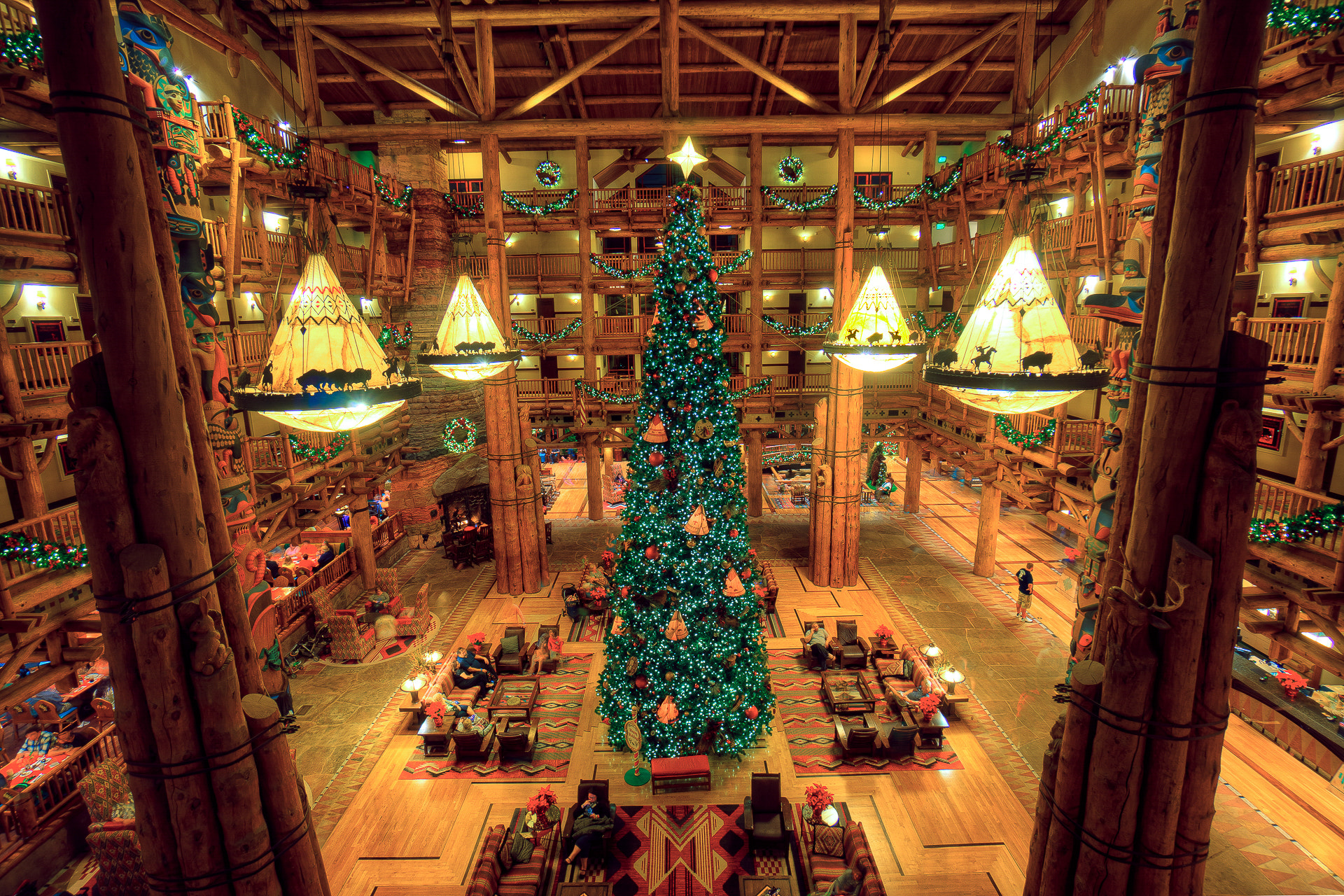 Sony a7 + Sony E 10-18mm F4 OSS sample photo. Christmas time at disney's wilderness lodge photography