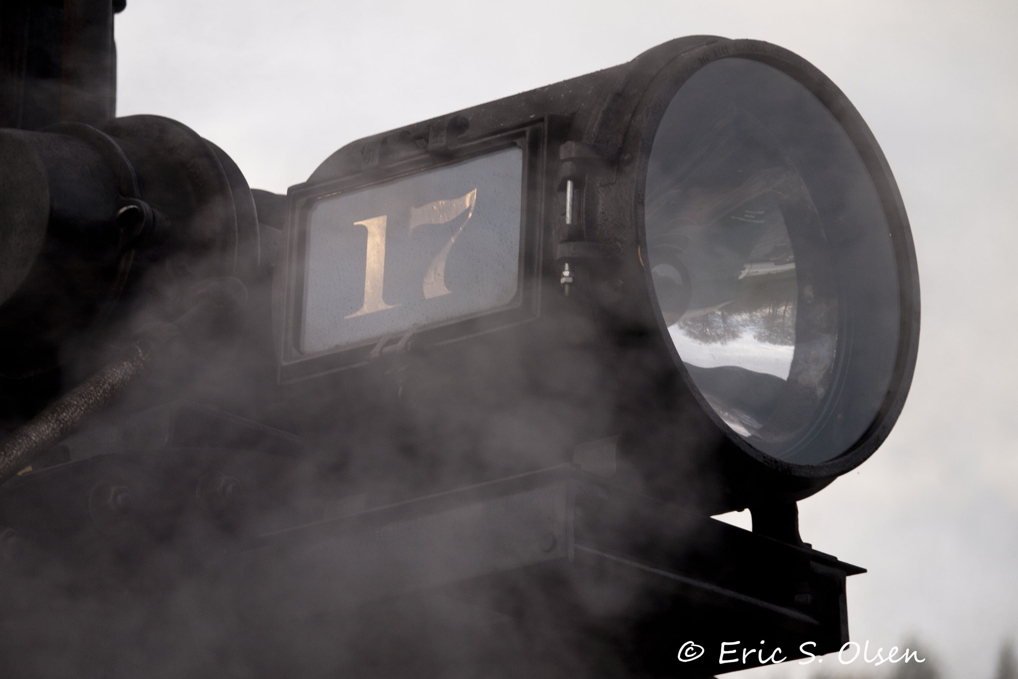 Olympus PEN E-P1 sample photo. Steam engine headlight photography