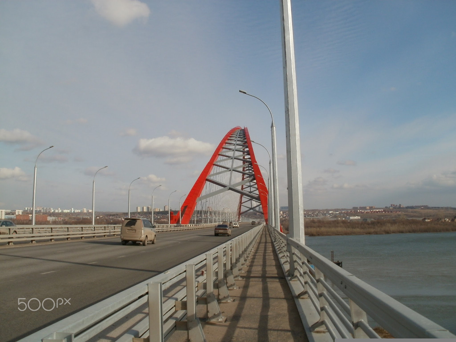 Olympus FE47,X43 sample photo. Novosibirsk, bugrinsky bridge, photography