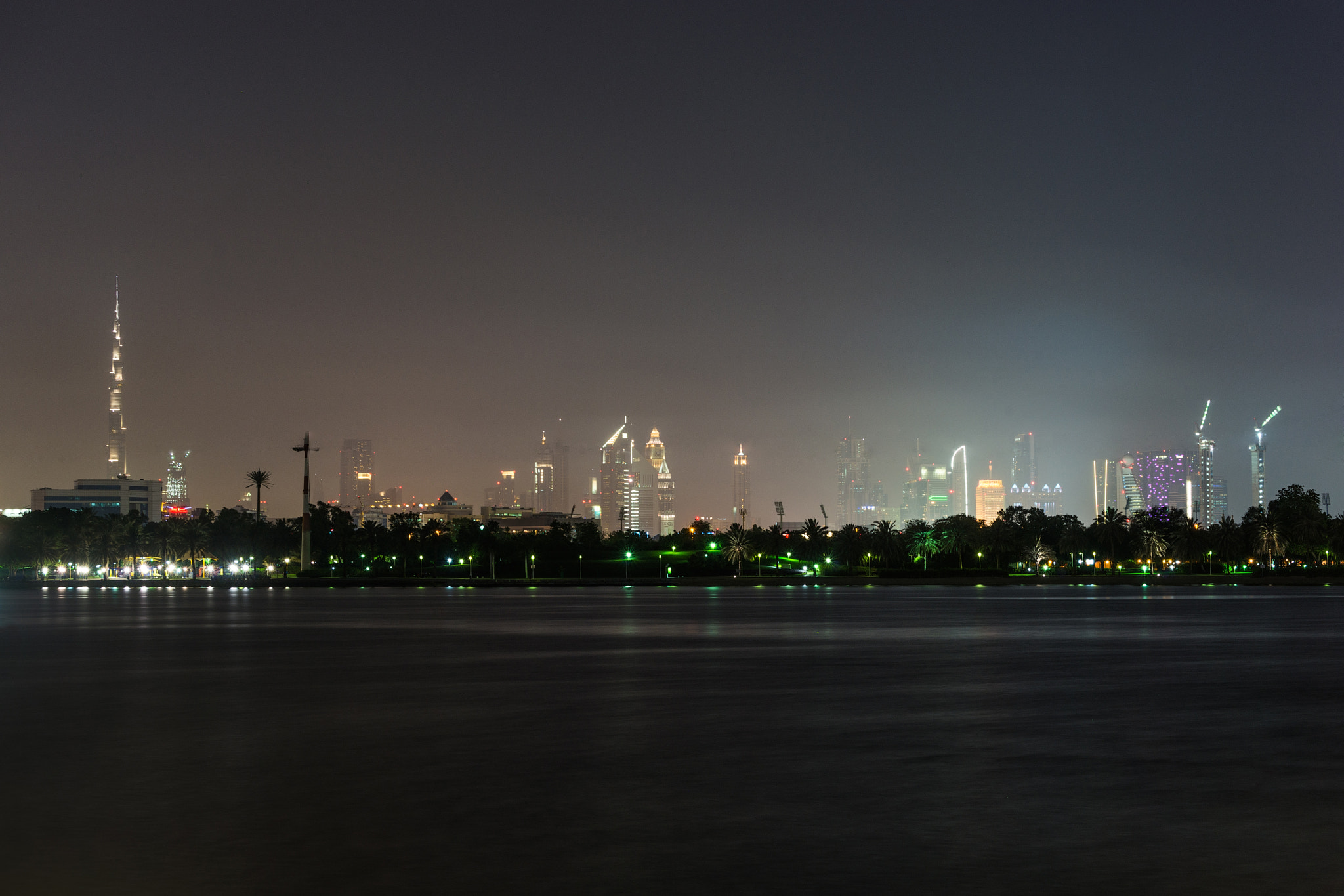 Sony a99 II + Sony 70-300mm F4.5-5.6 G SSM sample photo. Dubai skyline at night photography
