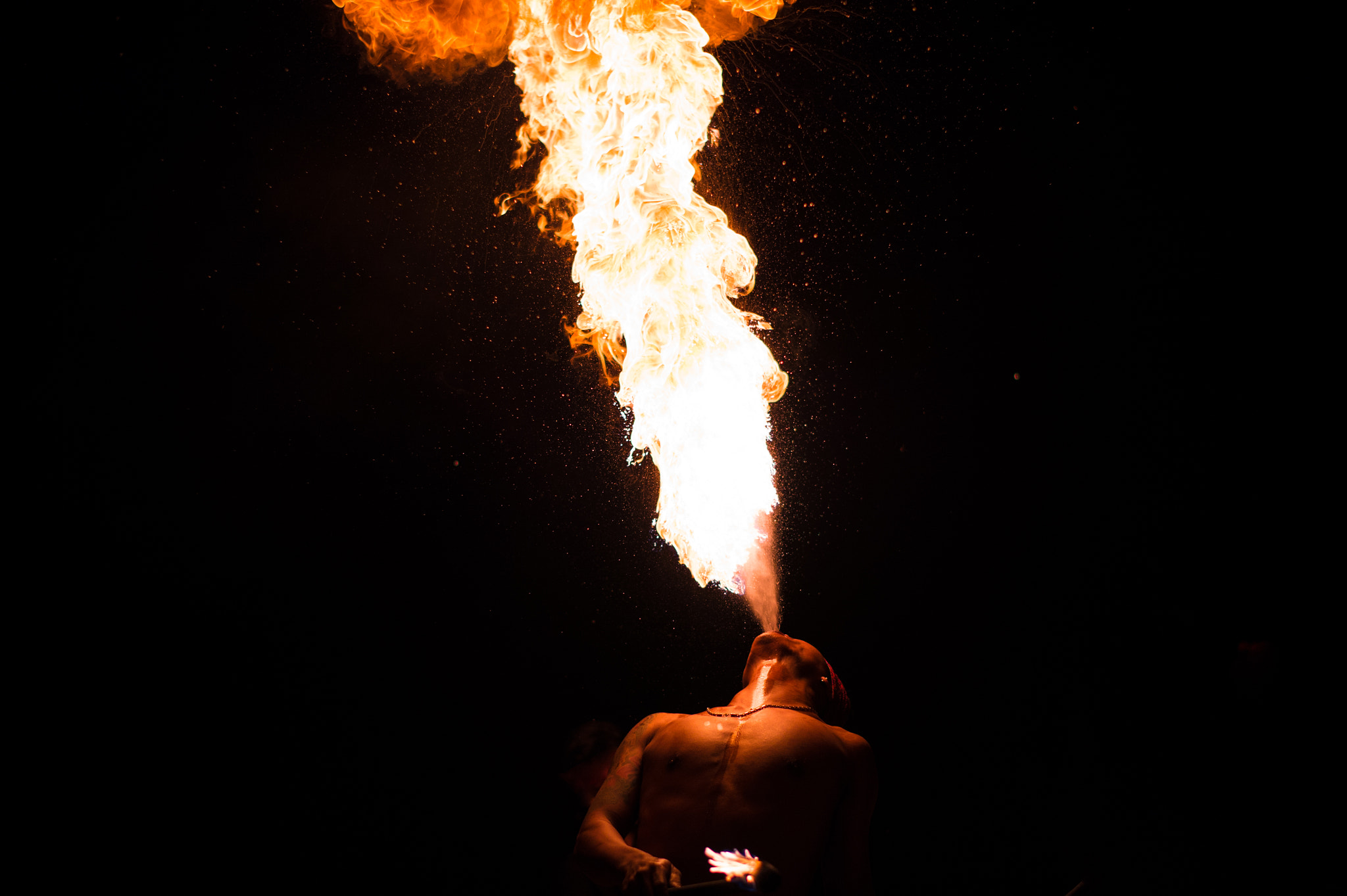 Nikon D4 + Nikon AF-S Nikkor 58mm F1.4G sample photo. Fire dance bali photography